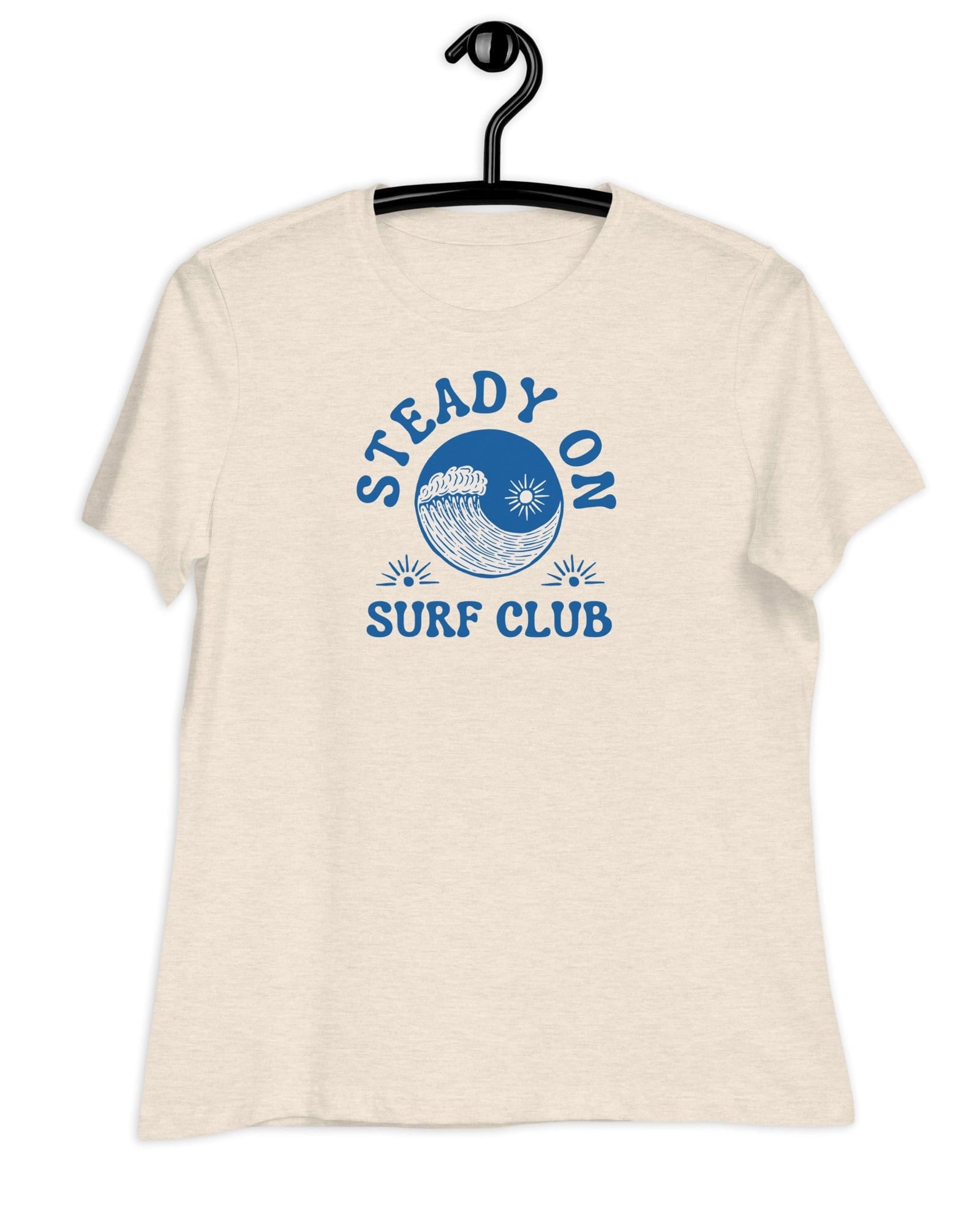 Jolly & Goode Shirts & Tops Heather Prism Natural / S Stead On Surf Club | Wave & Sun | Women's Relaxed T-Shirt Cheeky British Style