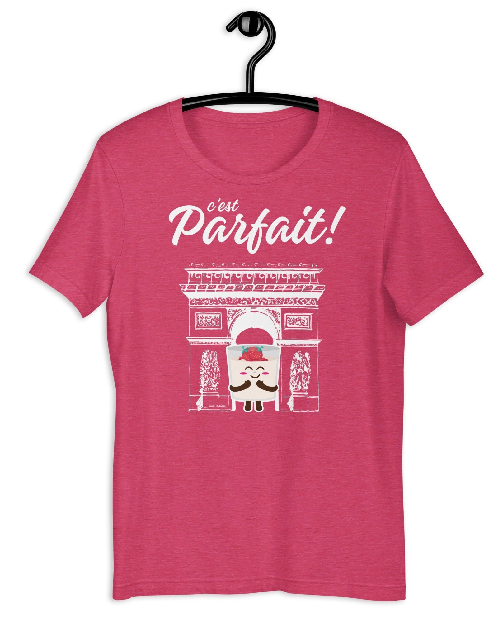 Jolly & Goode Shirts & Tops Heather Raspberry / S C'est Parfait! T-shirt | Parfait Arch Cheeky British Style