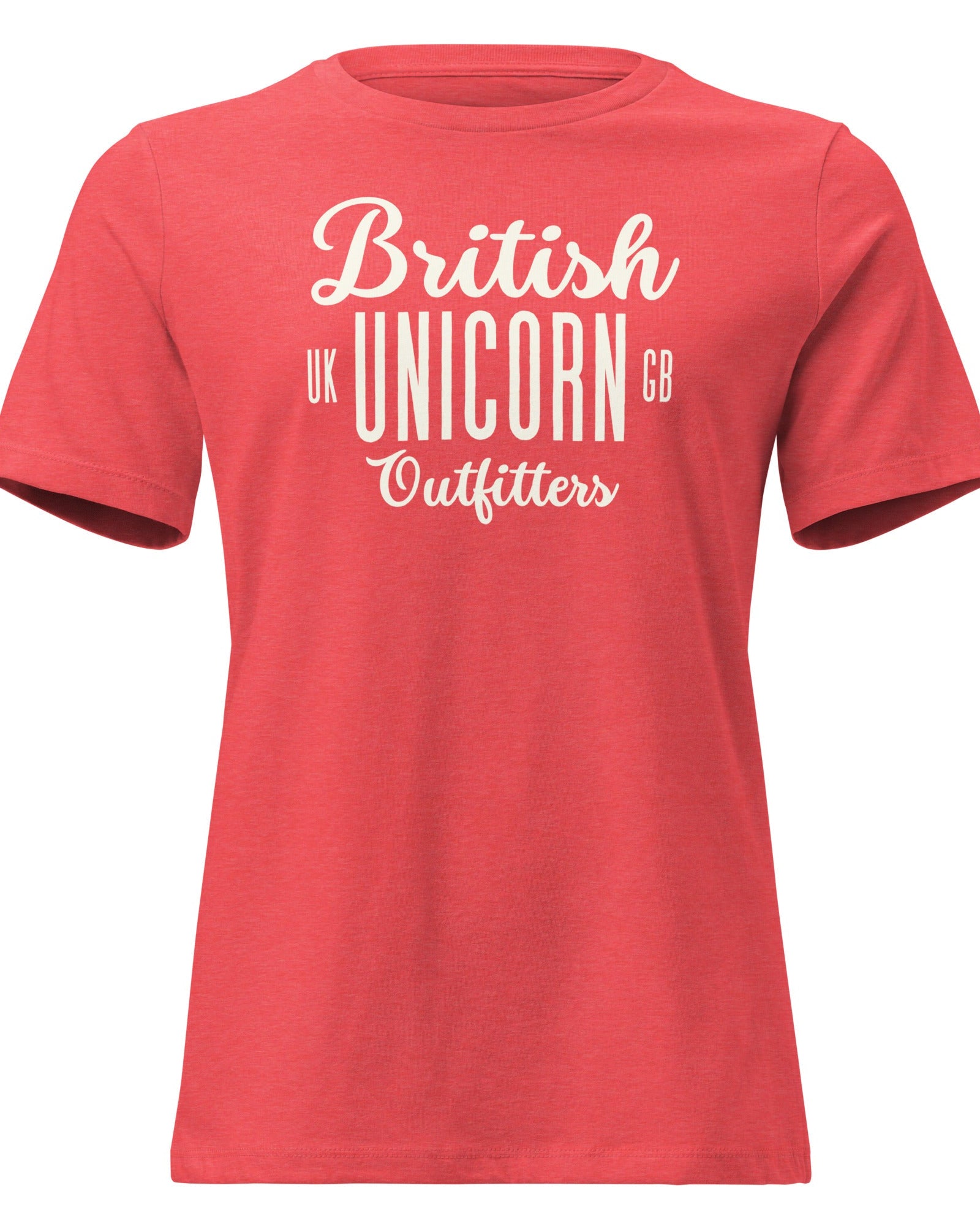 Jolly & Goode Shirts & Tops Heather Red / S British Unicorn Outfitters Women's Relaxed T-Shirt Cheeky British Style