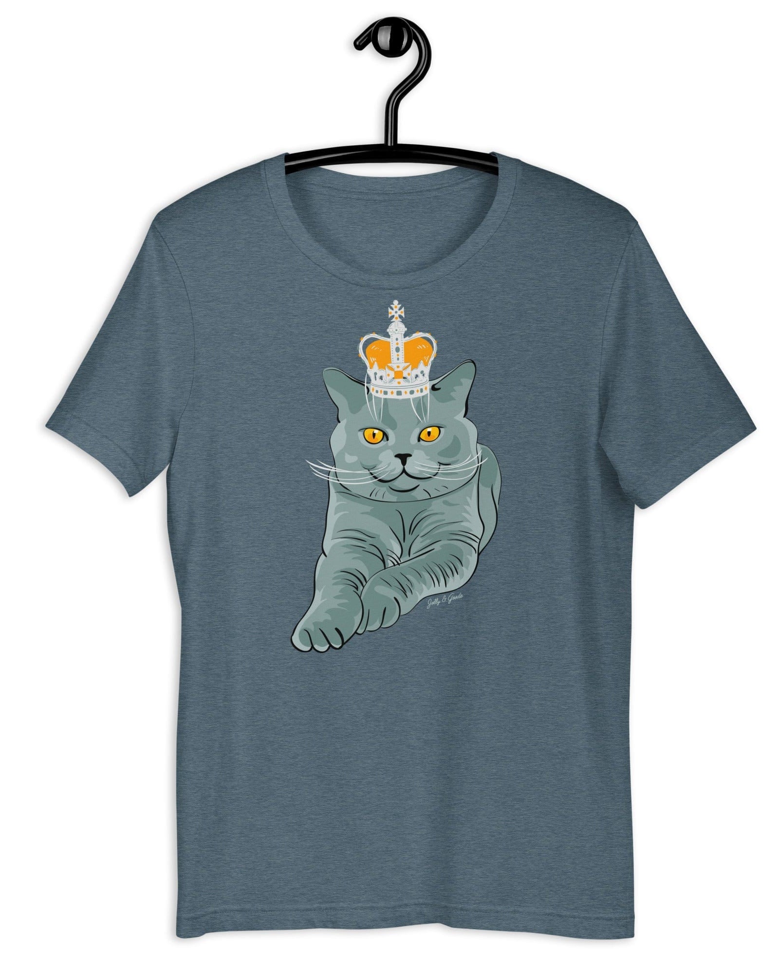 Jolly & Goode Shirts & Tops Heather Slate / XS Crowned British Blue Shorthair Cat T-shirt Cheeky British Style