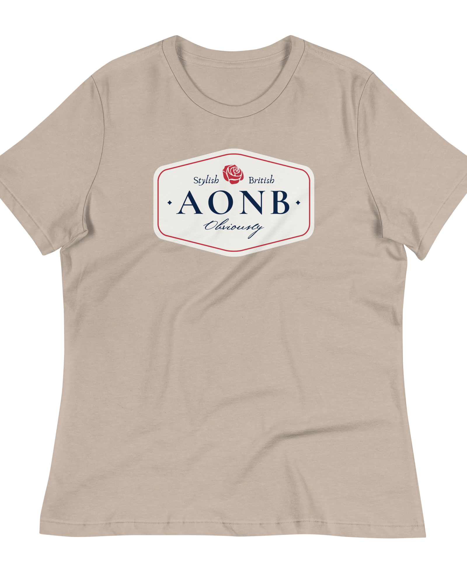 Jolly & Goode Shirts & Tops Heather Stone / S AONB Women's Relaxed T-Shirt | Area of Outstanding Natural Beauty Cheeky British Style