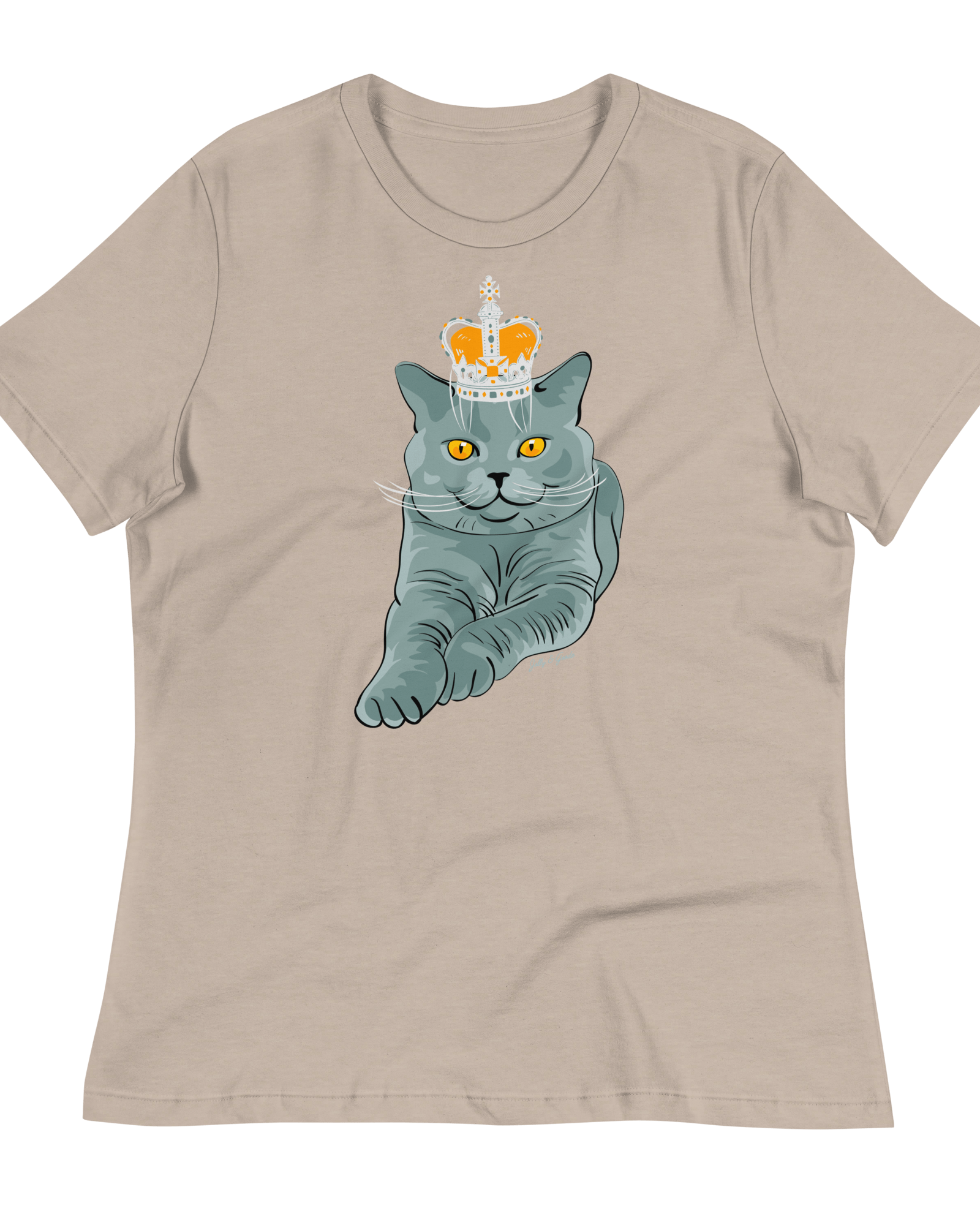 Jolly & Goode Shirts & Tops Heather Stone / S British Blue Women's Relaxed T-Shirt Cheeky British Style