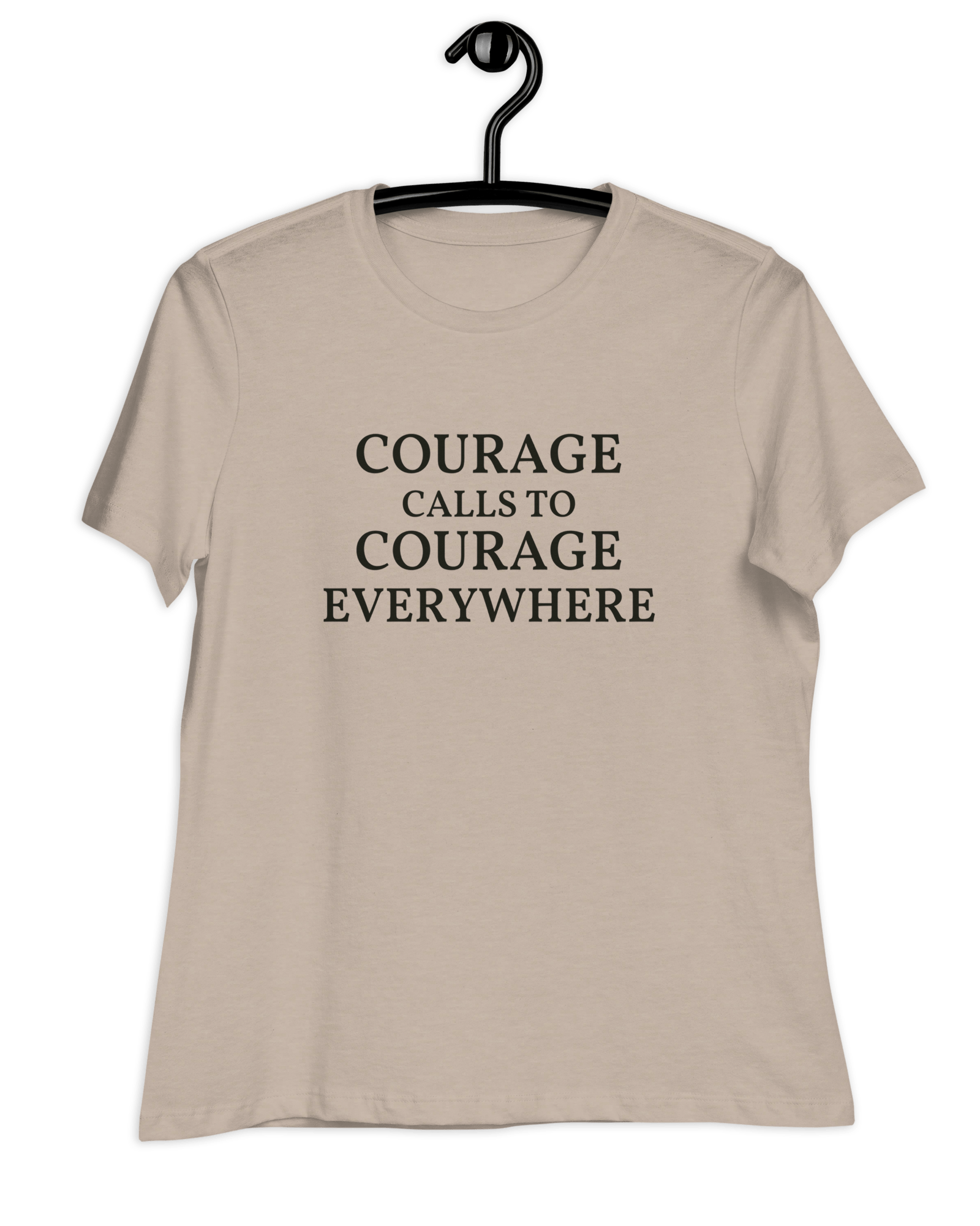 Jolly & Goode Shirts & Tops Heather Stone / S Courage Calls to Courage Everywhere Women's Relaxed T-Shirt Cheeky British Style