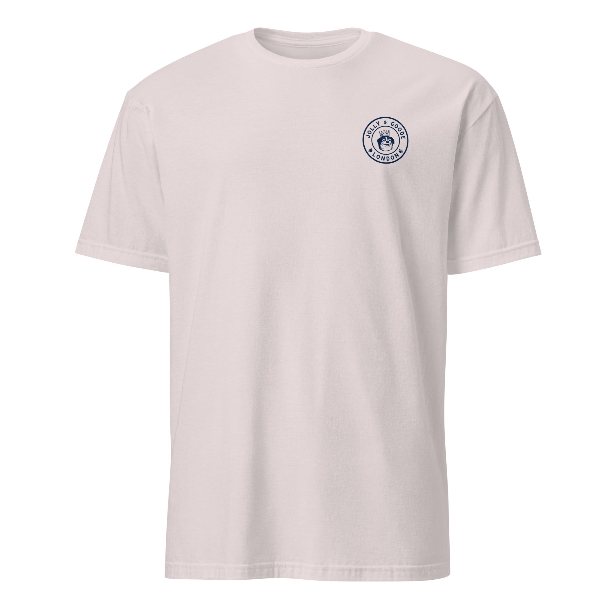 Jolly & Goode Shirts & Tops Ice Grey / S Jolly & Goode London Crowned Dog T-Shirt | Large Back Print Cheeky British Style