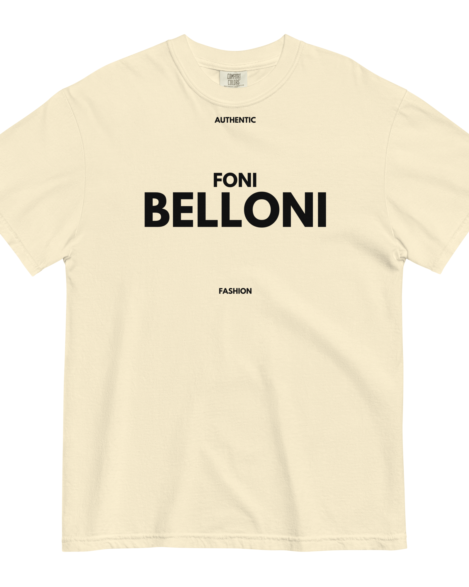 Jolly & Goode Shirts & Tops Ivory / S Foni Belloni Authentic Fashion T-Shirt | Garment-Dyed Cheeky British Style