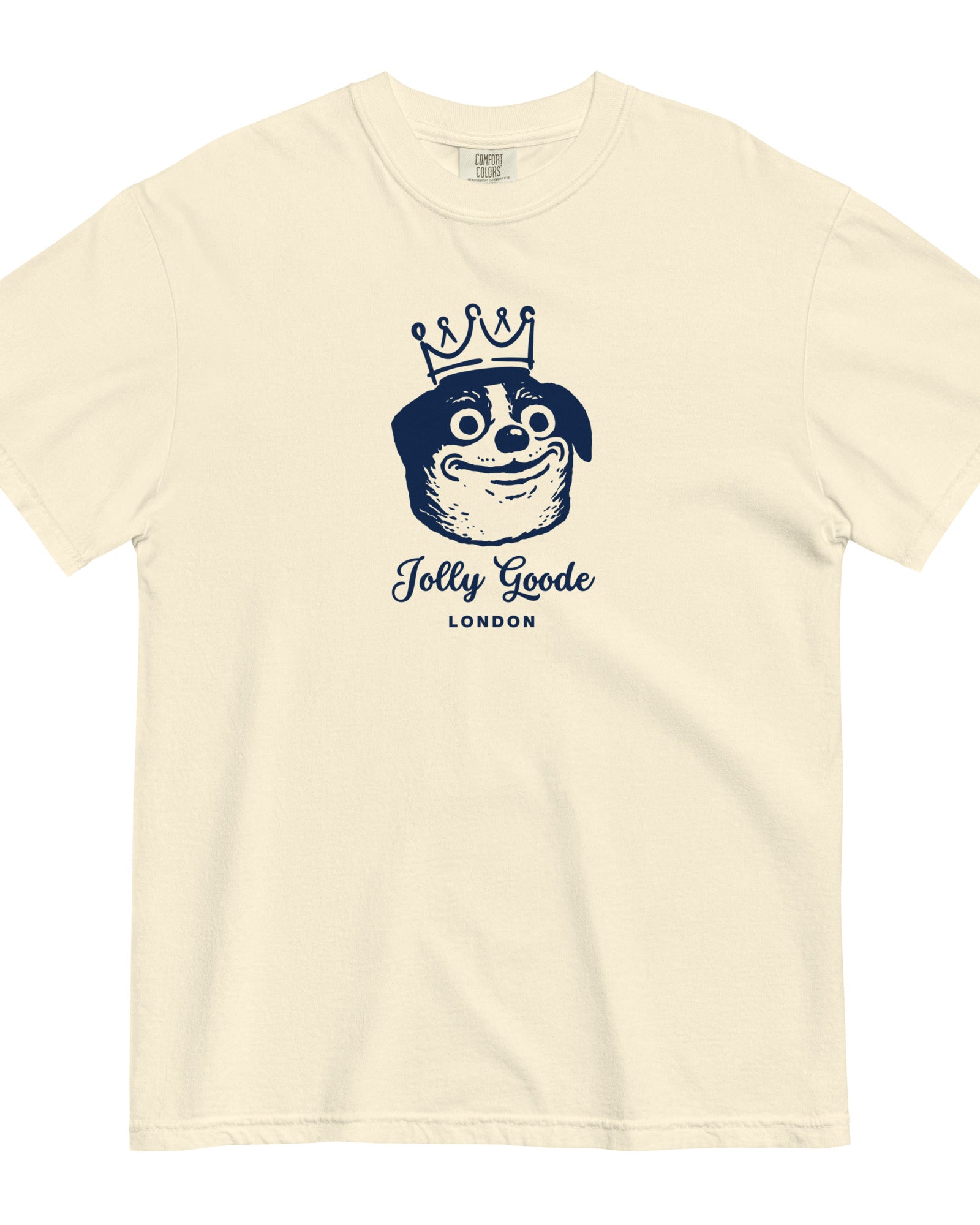 Jolly & Goode Shirts & Tops Ivory / S Jolly Goode London Crowned Dog Tee Cheeky British Style