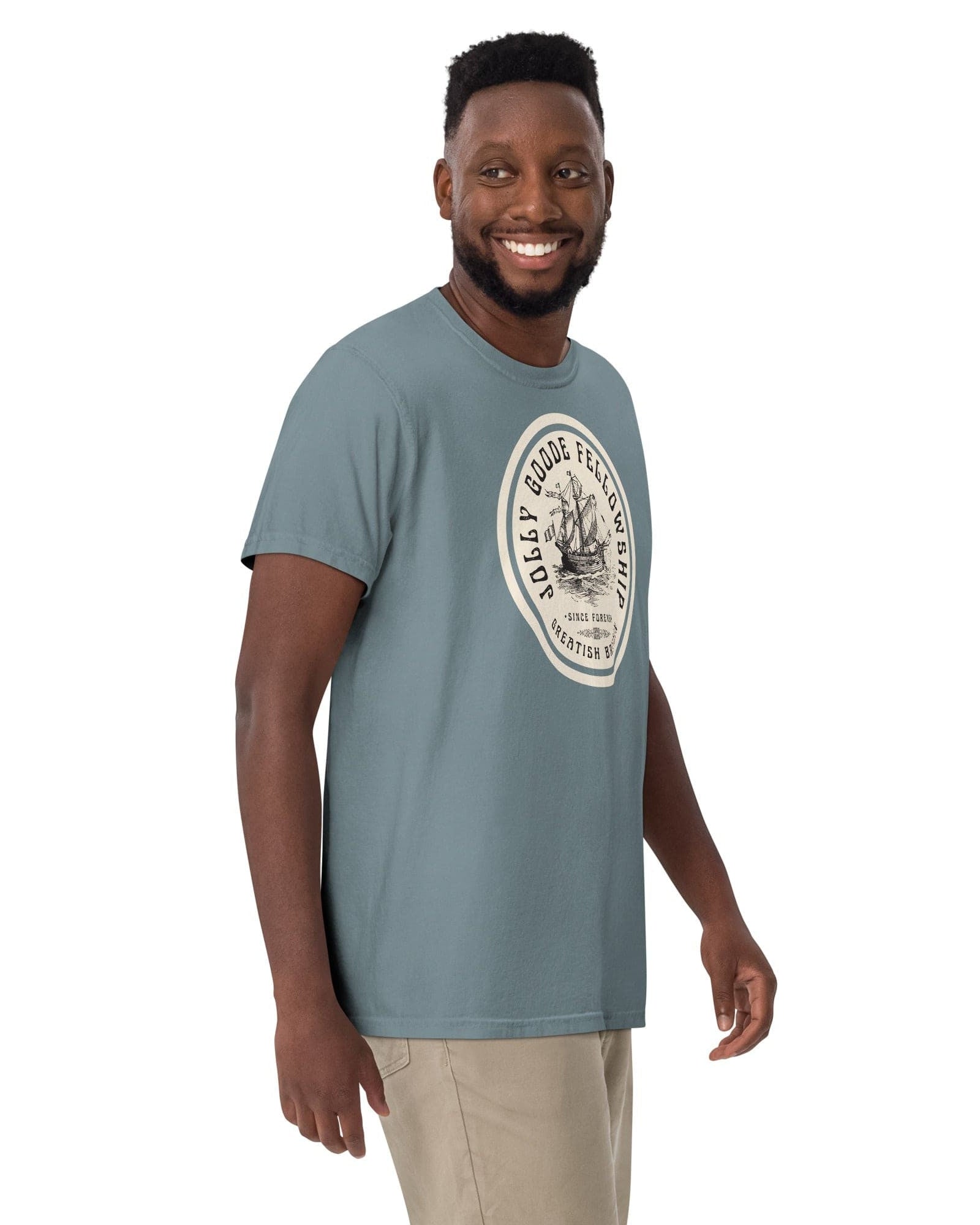 Jolly & Goode Shirts & Tops Jolly Goode Fellowship | Greatish Britain | Heavyweight T-shirt | Garment-Dyed Cheeky British Style