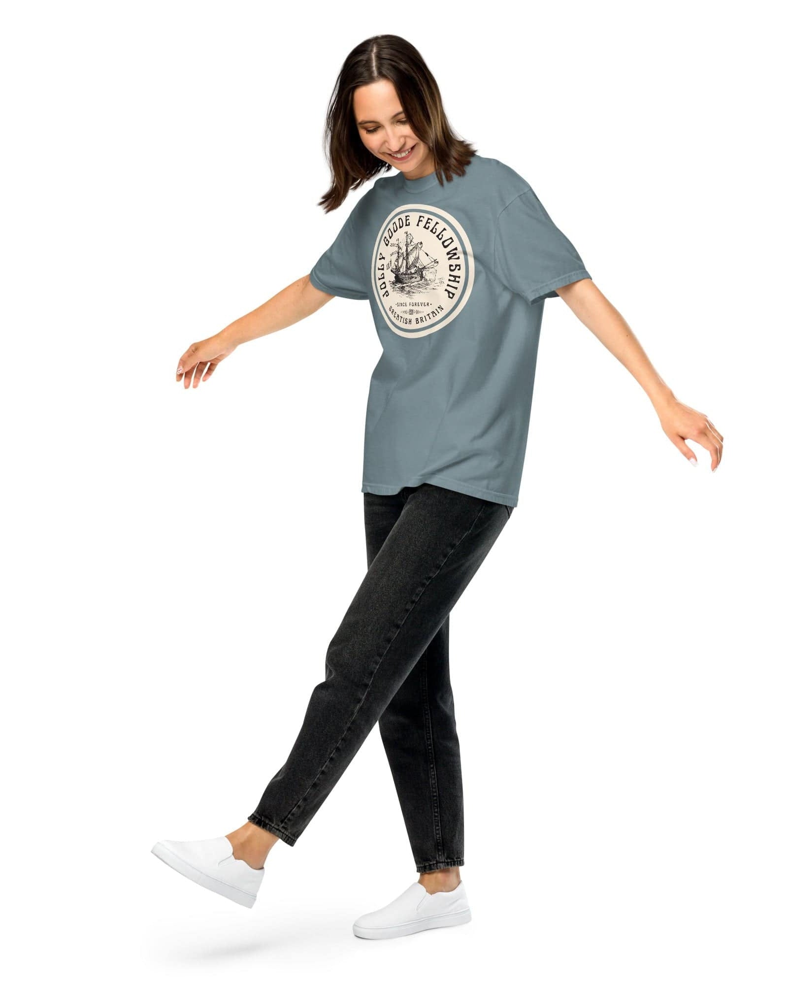 Jolly & Goode Shirts & Tops Jolly Goode Fellowship | Greatish Britain | Heavyweight T-shirt | Garment-Dyed Cheeky British Style