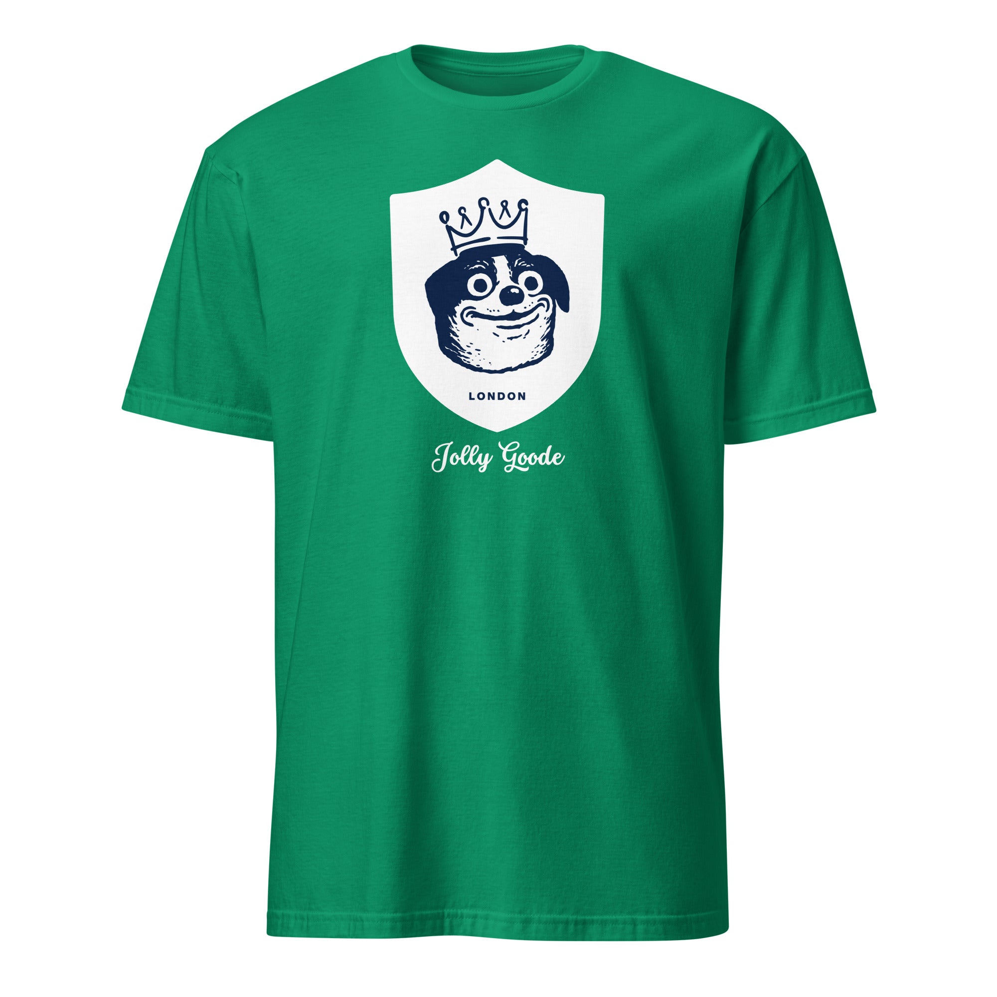Jolly & Goode Shirts & Tops Kelly Green / S Jolly Goode London Crowned Dog Shield T-shirt Cheeky British Style