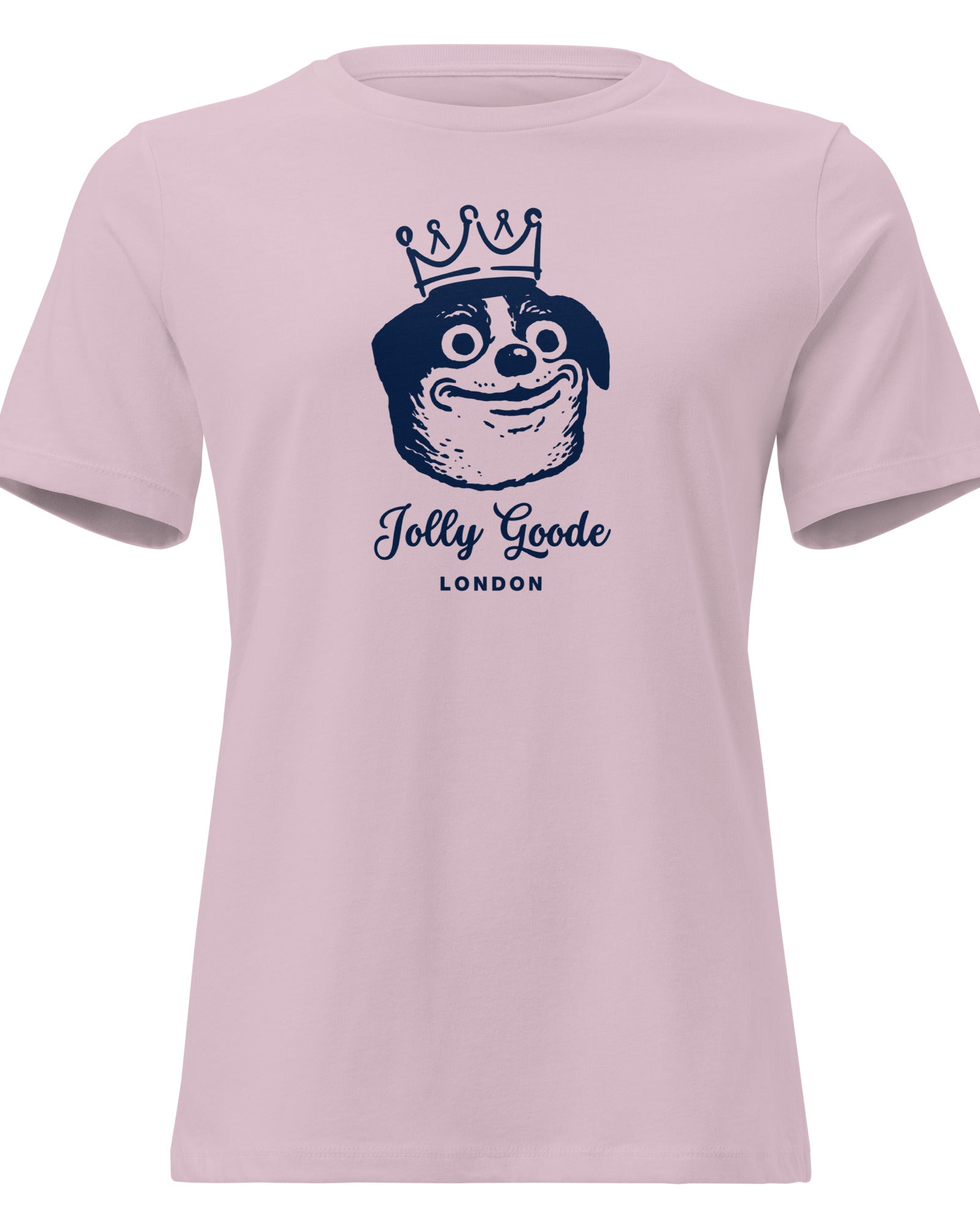Jolly & Goode Shirts & Tops Light Violet / S Jolly Goode London, Crowned Dog, Women's Tee Cheeky British Style