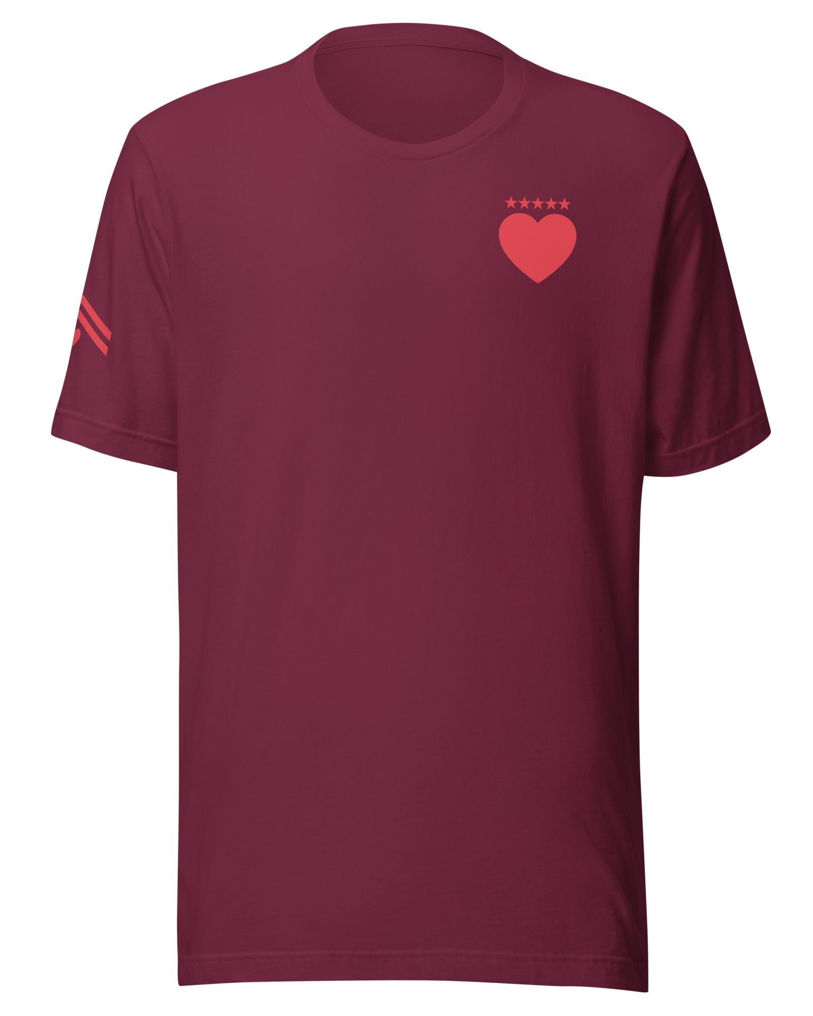 Jolly & Goode Shirts & Tops Maroon / S Army of Love T-shirt | Five Star Heart | Unisex Cheeky British Style