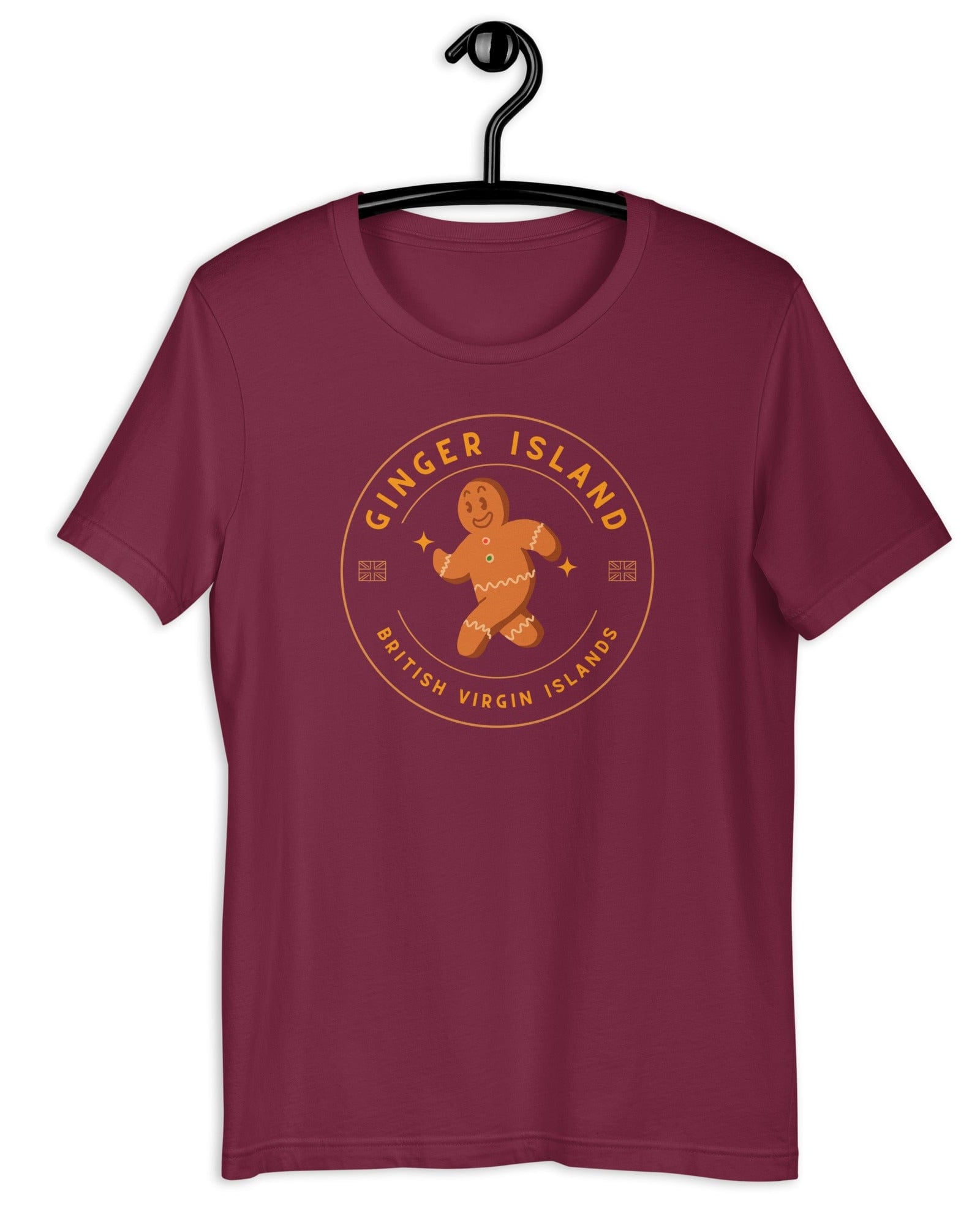 Jolly & Goode Shirts & Tops Maroon / S Ginger Island | British Virgin Islands | T-shirt Cheeky British Style
