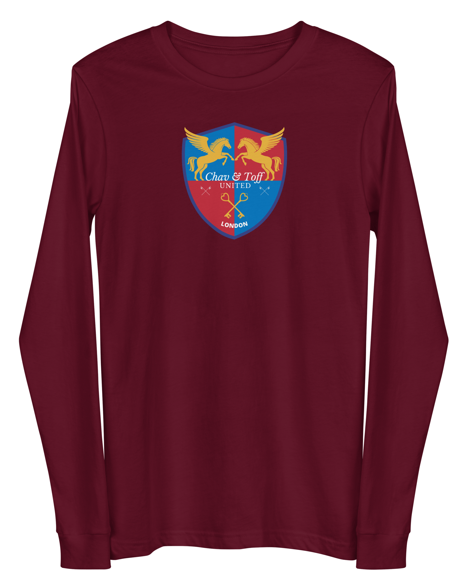 Jolly & Goode Shirts & Tops Maroon / XS Chav & Toff United London Long Sleeve Shirt Cheeky British Style