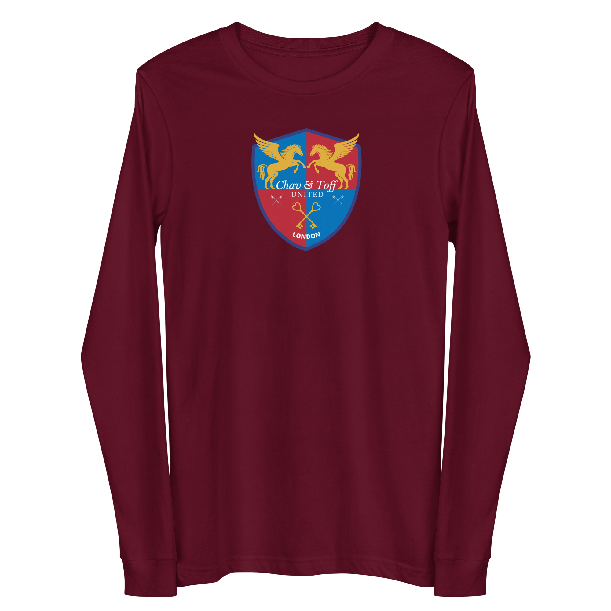 Jolly & Goode Shirts & Tops Maroon / XS Chav & Toff United London Long Sleeve Shirt Cheeky British Style