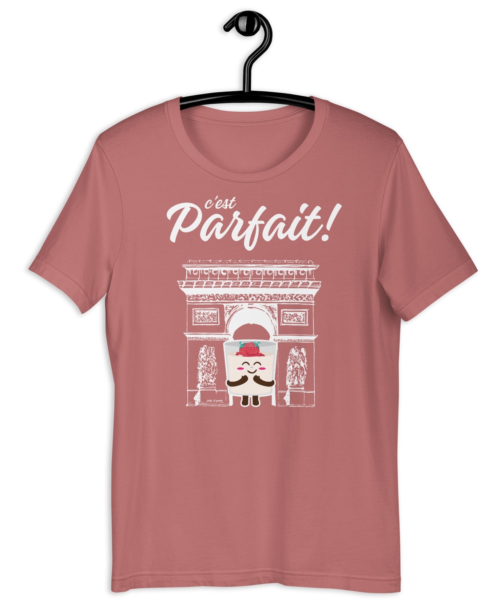 Jolly & Goode Shirts & Tops Mauve / S C'est Parfait! T-shirt | Parfait Arch Cheeky British Style