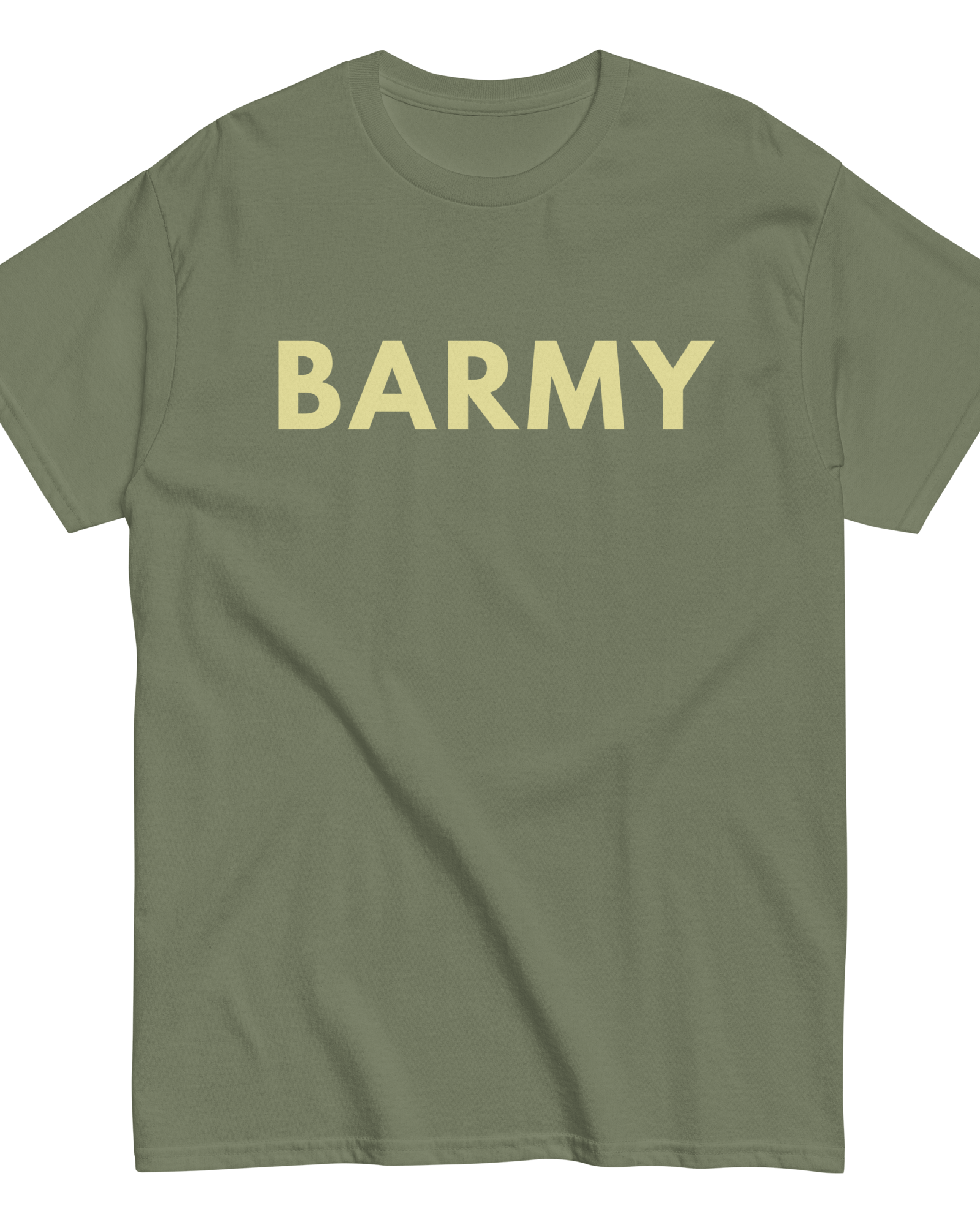 Jolly & Goode Shirts & Tops Military Green / S Barmy T-shirt | Heavyweight Cotton Cheeky British Style