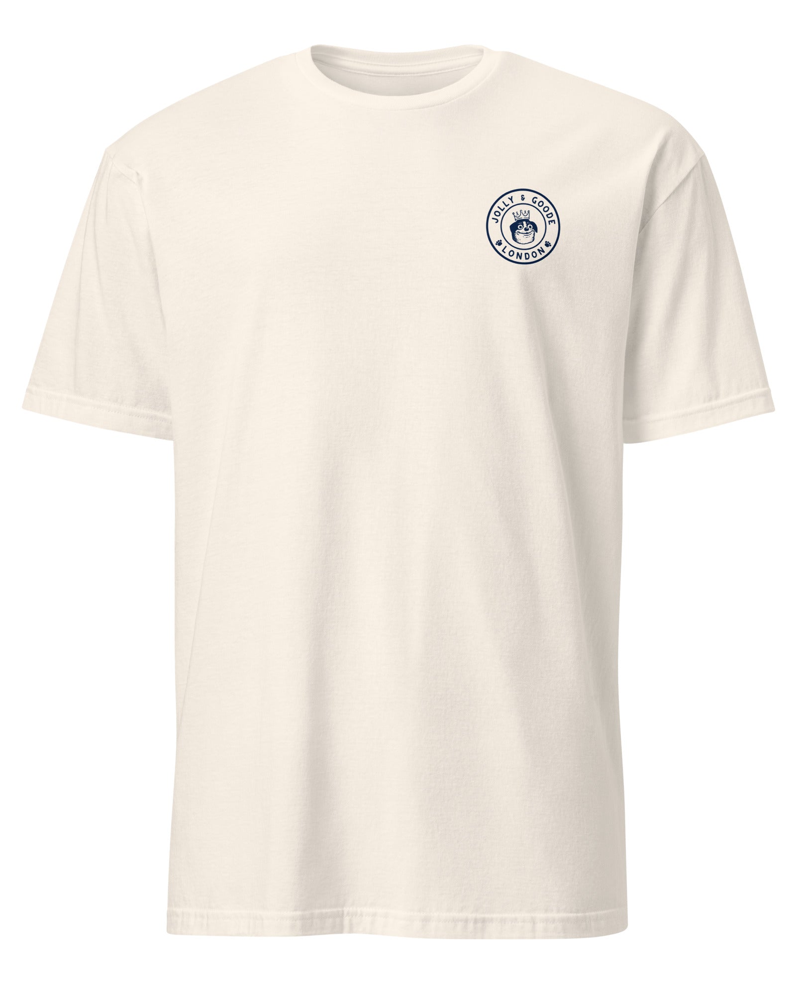 Jolly & Goode Shirts & Tops Natural / S Jolly & Goode London Crowned Dog T-Shirt | Large Back Print Cheeky British Style