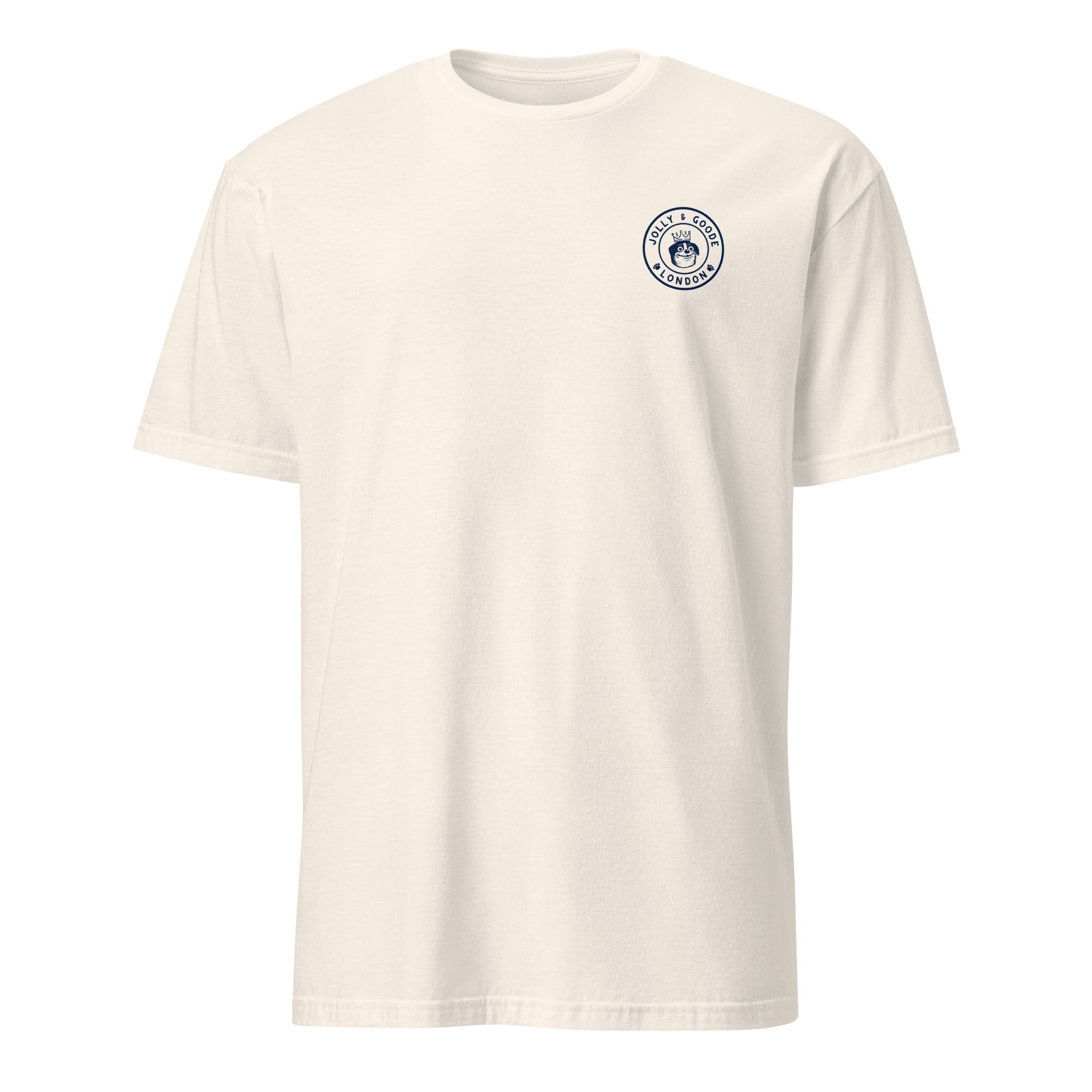 Jolly & Goode Shirts & Tops Natural / S Jolly & Goode London Crowned Dog T-Shirt | Large Back Print Cheeky British Style