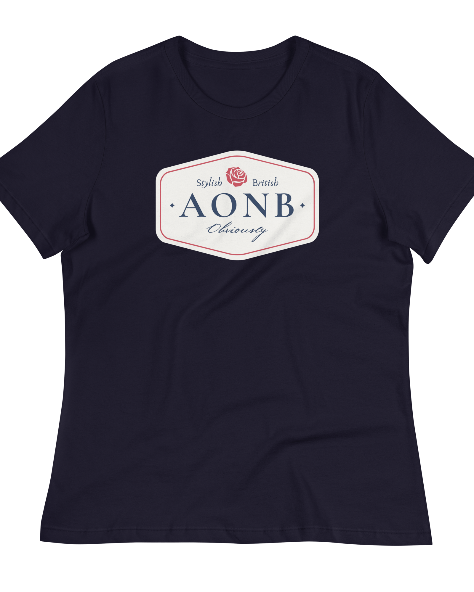 Jolly & Goode Shirts & Tops Navy / S AONB Women's Relaxed T-Shirt | Area of Outstanding Natural Beauty Cheeky British Style