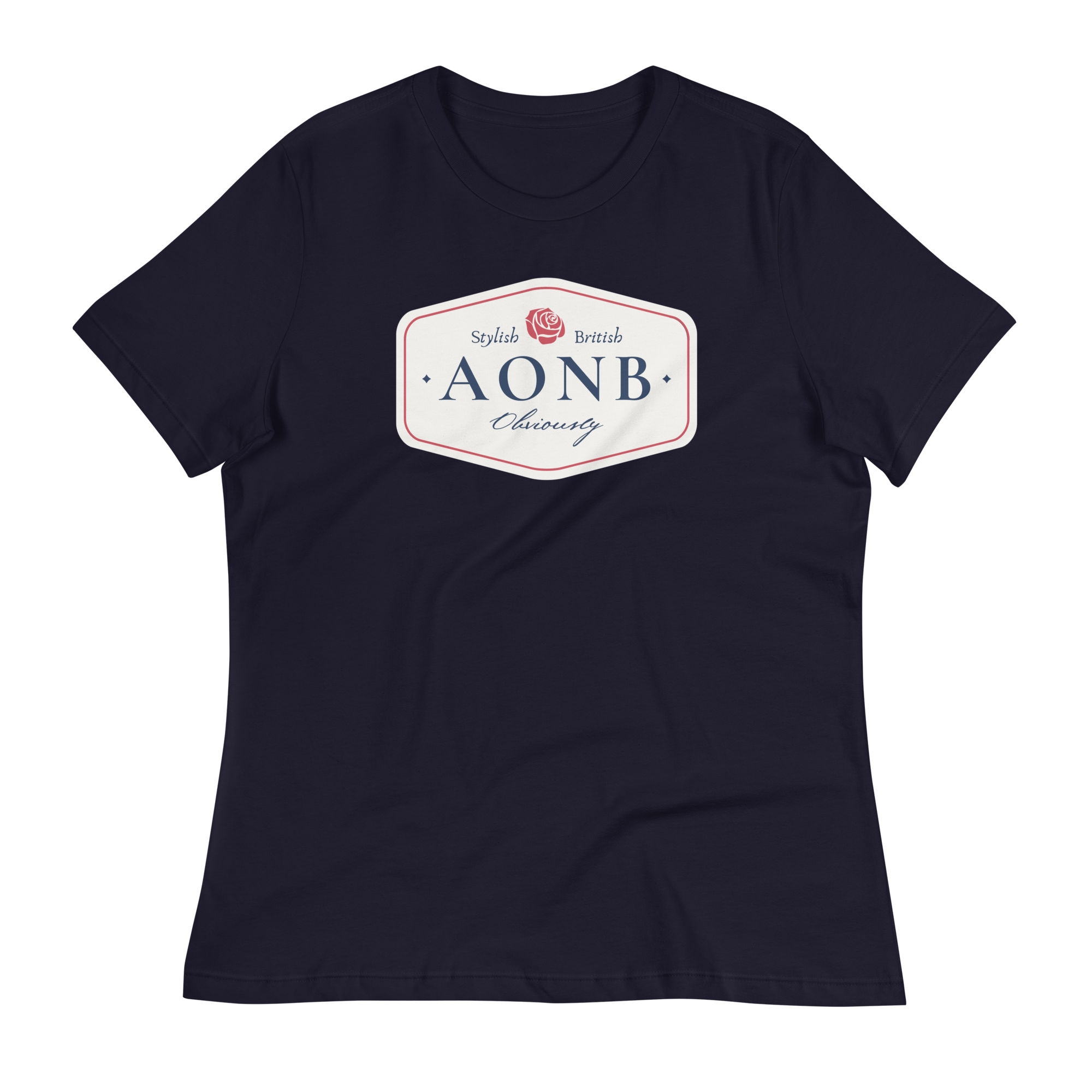 Jolly & Goode Shirts & Tops Navy / S AONB Women's Relaxed T-Shirt | Area of Outstanding Natural Beauty Cheeky British Style