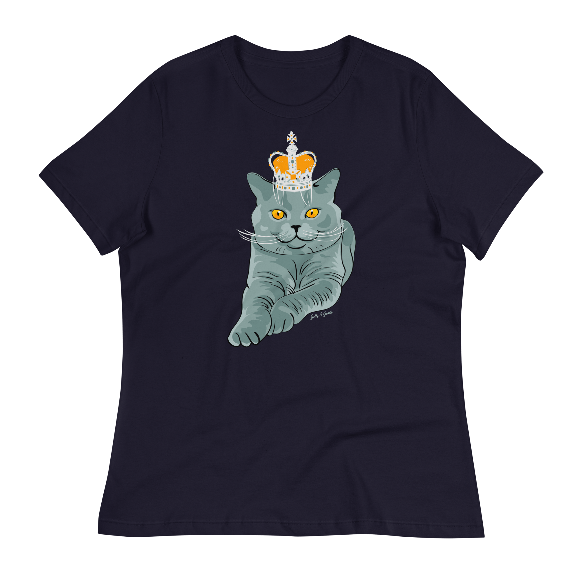 Jolly & Goode Shirts & Tops Navy / S British Blue Women's Relaxed T-Shirt Cheeky British Style