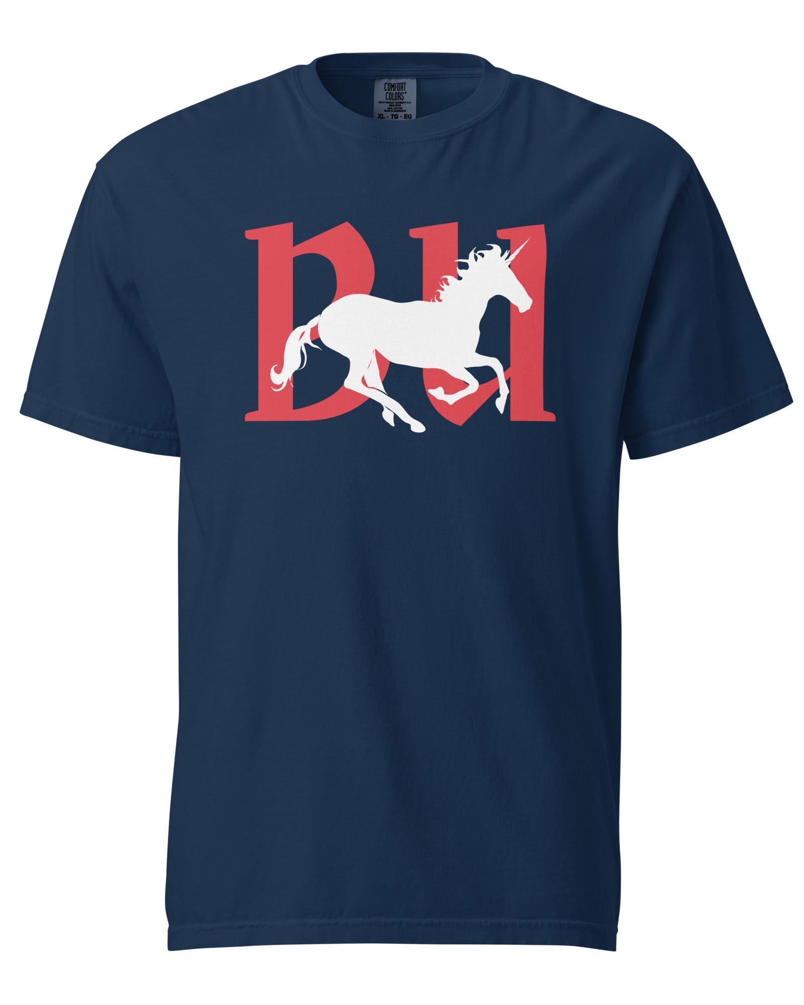 Jolly & Goode Shirts & Tops Navy / S British Unicorn | Galloping | Garment-dyed Tee Cheeky British Style