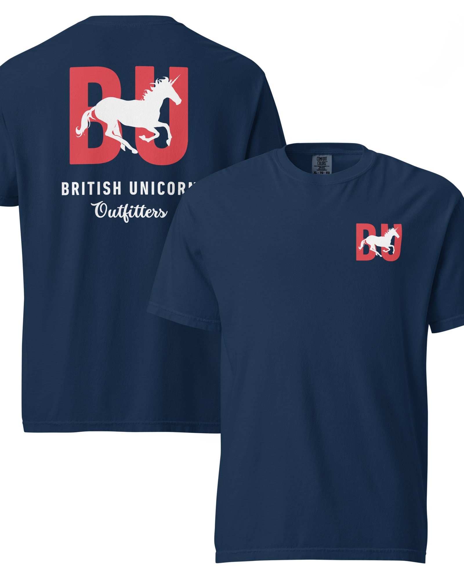 Jolly & Goode Shirts & Tops Navy / S British Unicorn Outfitters Garment-dyed Heavyweight Tee Cheeky British Style