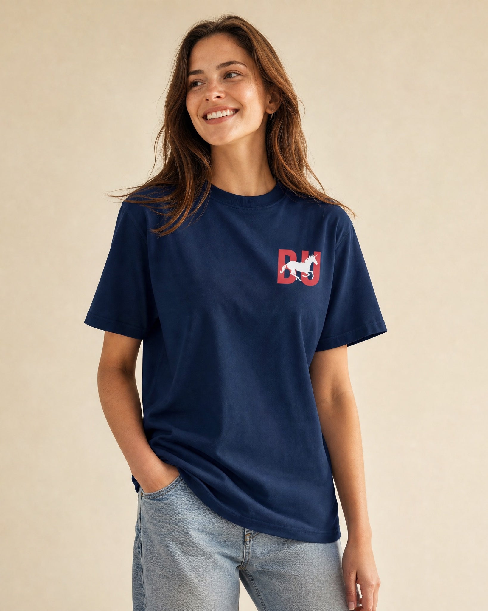 Jolly & Goode Shirts & Tops Navy / S British Unicorn Outfitters Garment-dyed Heavyweight Tee Cheeky British Style
