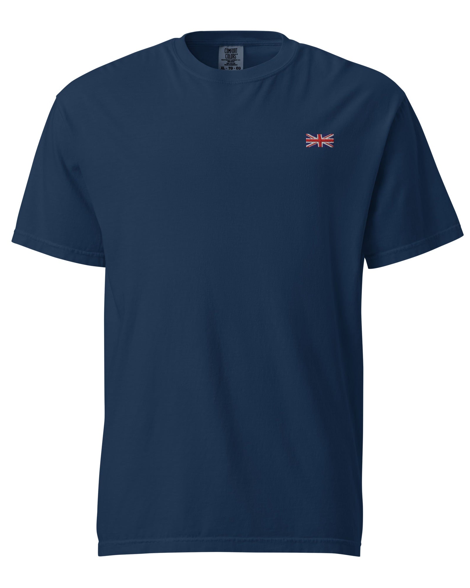 Jolly & Goode Shirts & Tops Navy / S Embroidered Union Jack Tee | Left Chest Cheeky British Style