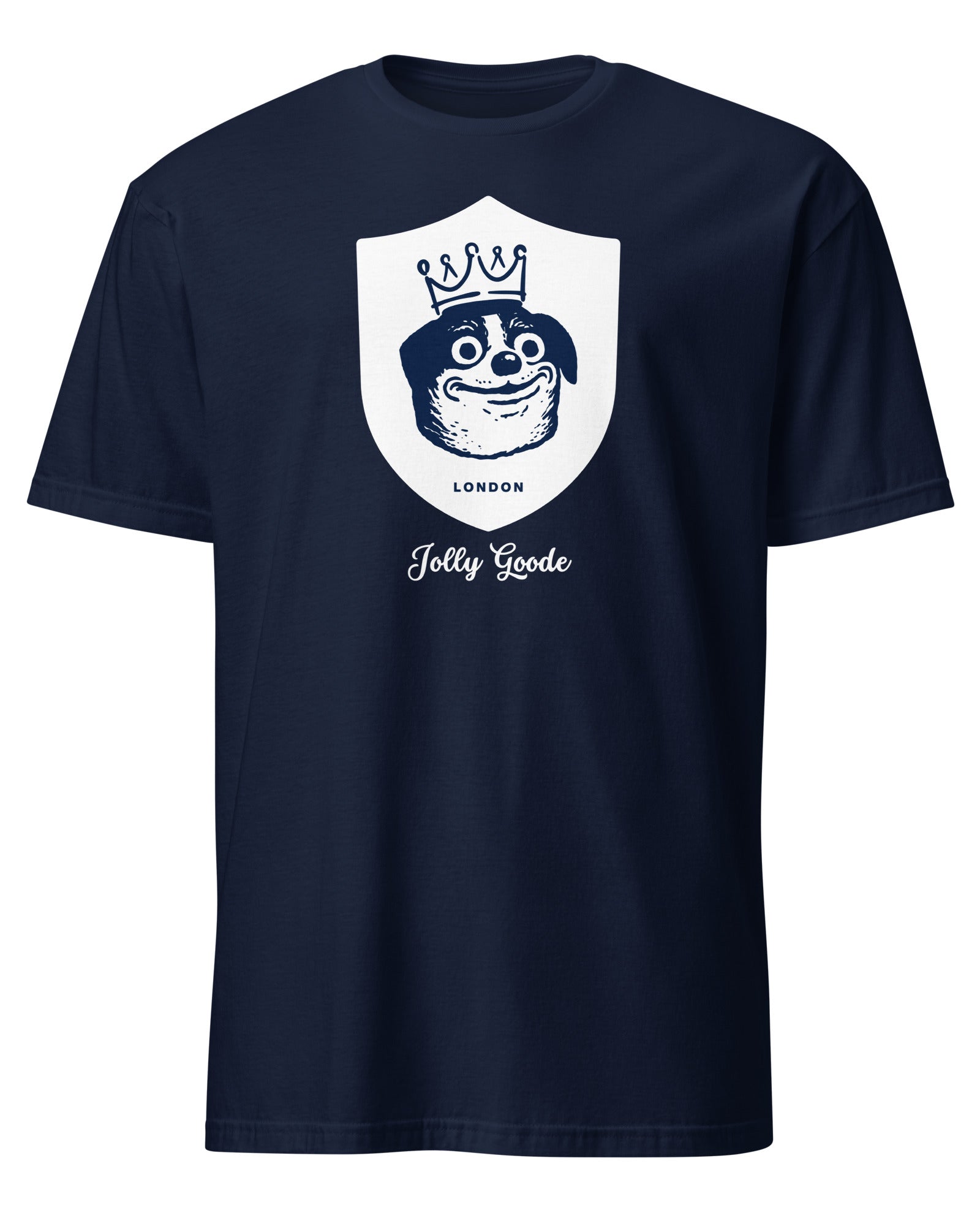 Jolly & Goode Shirts & Tops Navy / S Jolly Goode London Crowned Dog Shield T-shirt Cheeky British Style
