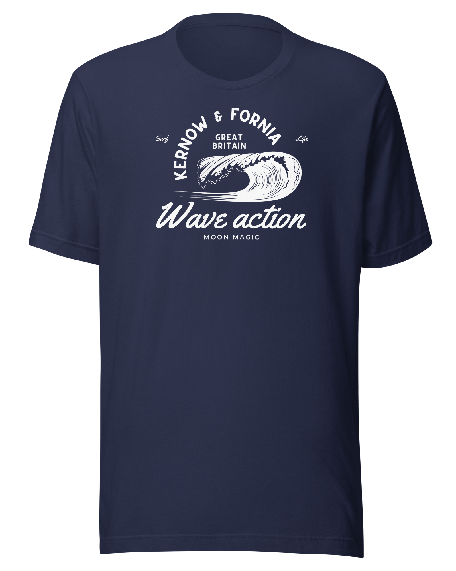 Jolly & Goode Shirts & Tops Navy / S Kernow & Fornia Great Britain Wave Action T-shirt Cheeky British Style
