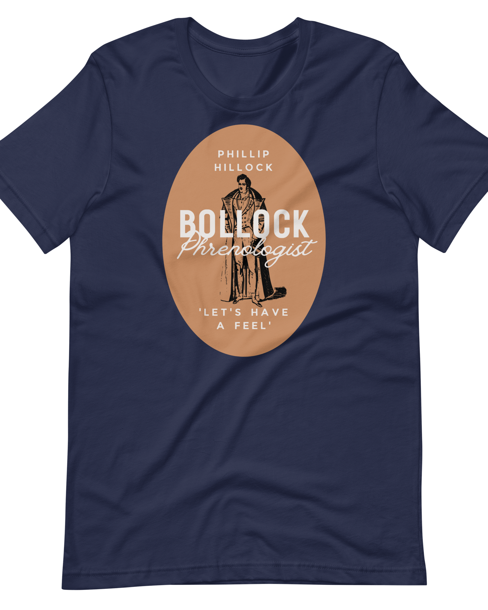 Jolly & Goode Shirts & Tops Navy / S Phillip Hillock Bollock Phrenologist T-shirt Cheeky British Style