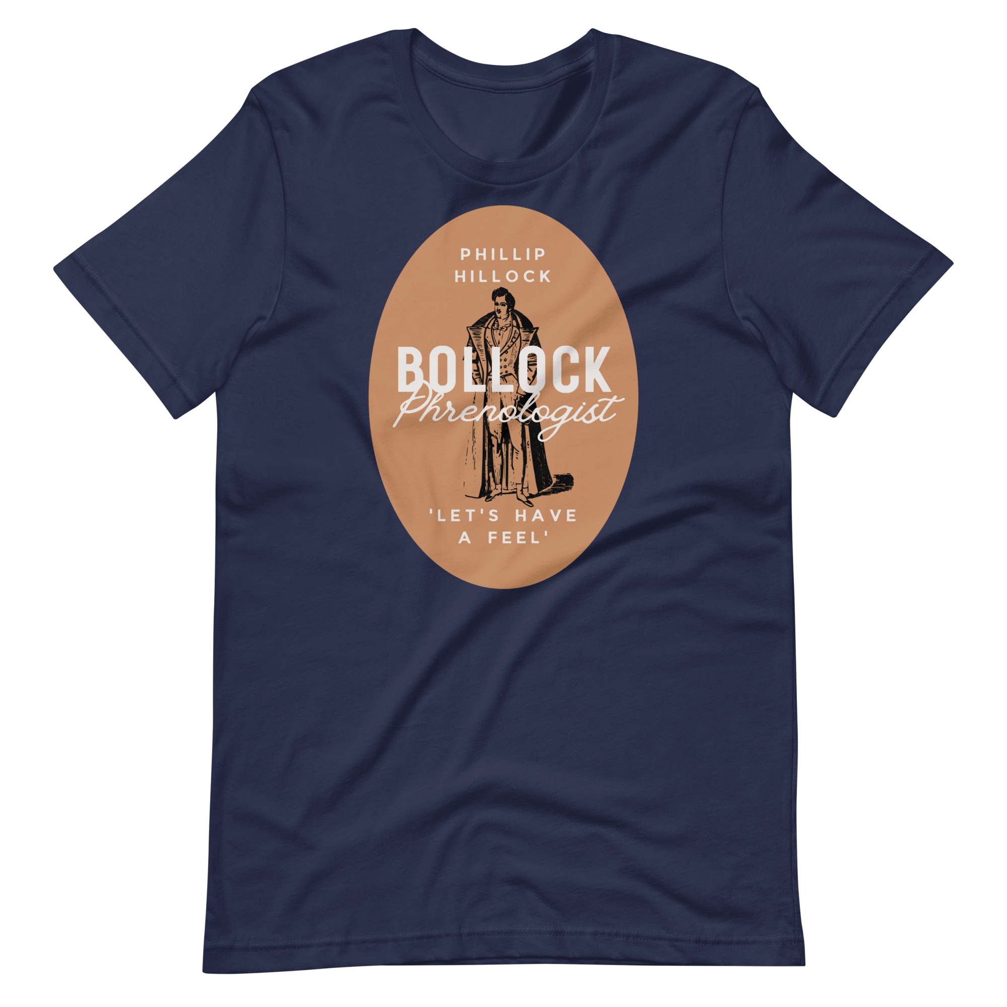 Jolly & Goode Shirts & Tops Navy / S Phillip Hillock Bollock Phrenologist T-shirt Cheeky British Style