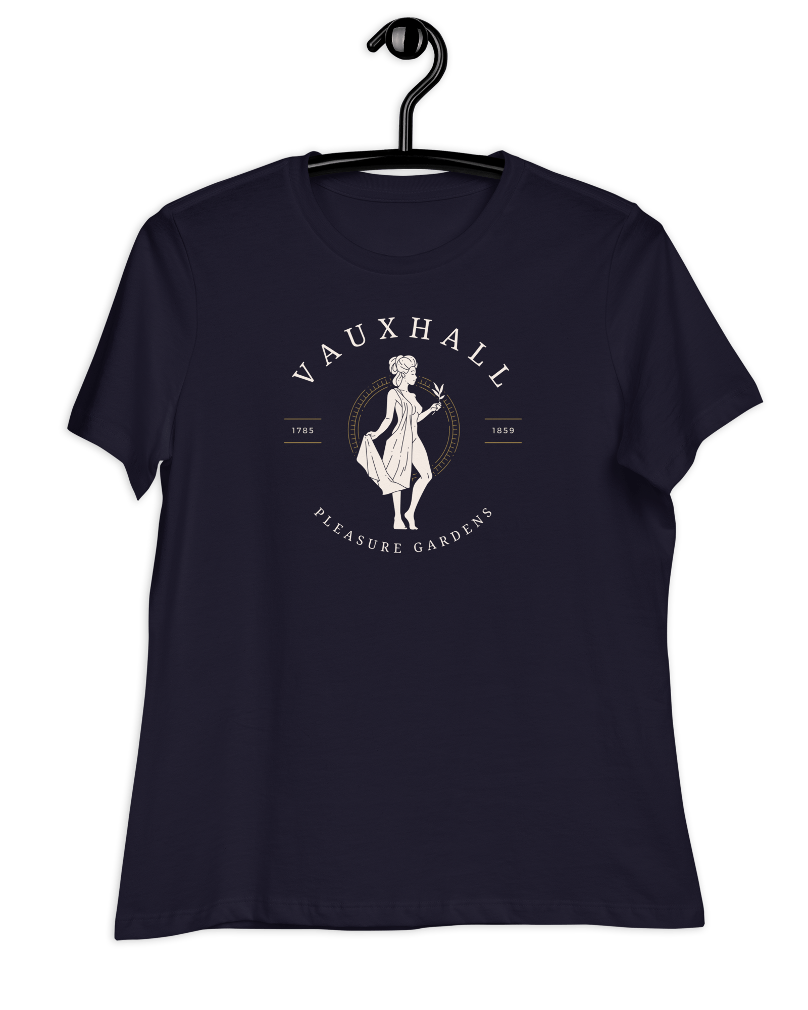 Jolly & Goode Shirts & Tops Navy / S Vauxhall Pleasure Gardens | Women's Relaxed T-Shirt Cheeky British Style
