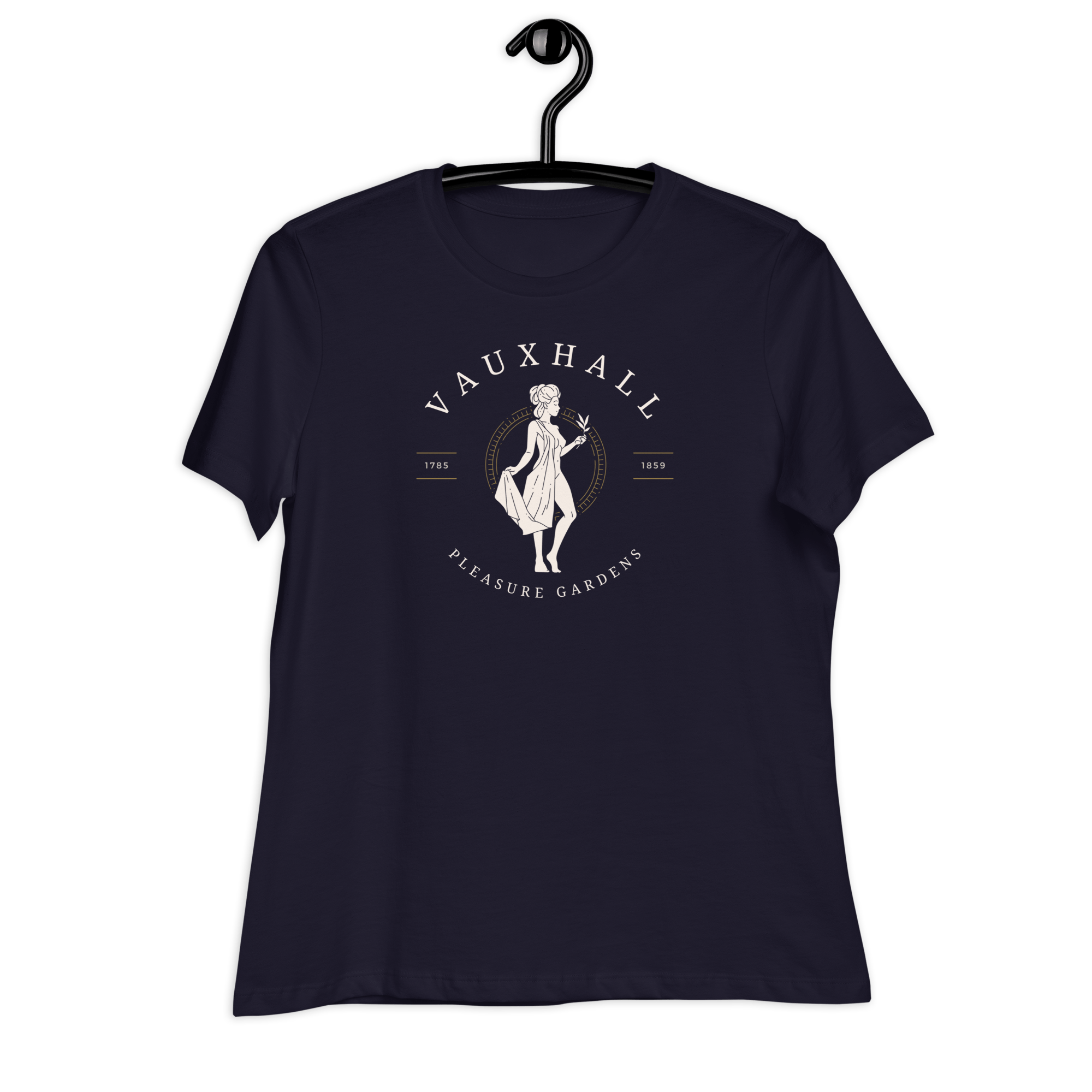 Jolly & Goode Shirts & Tops Navy / S Vauxhall Pleasure Gardens | Women's Relaxed T-Shirt Cheeky British Style