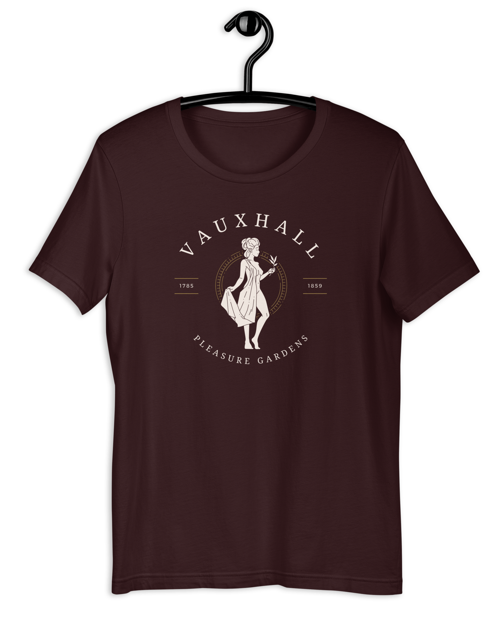 Jolly & Goode Shirts & Tops Oxblood Black / S Vauxhall Pleasure Gardens T-shirt | Unisex Cheeky British Style