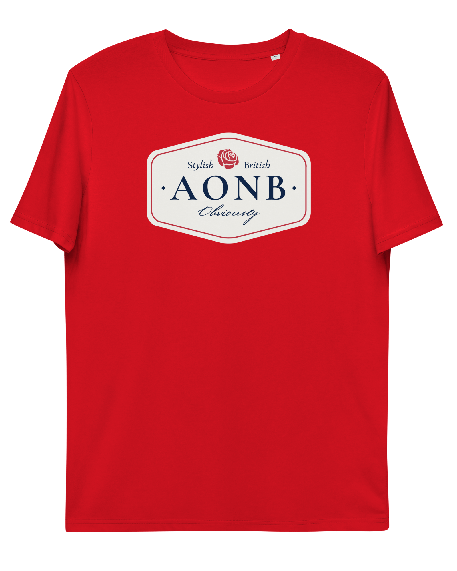Jolly & Goode Shirts & Tops Red / S AONB T-shirt | Organic Cotton | Unisex Fit Cheeky British Style