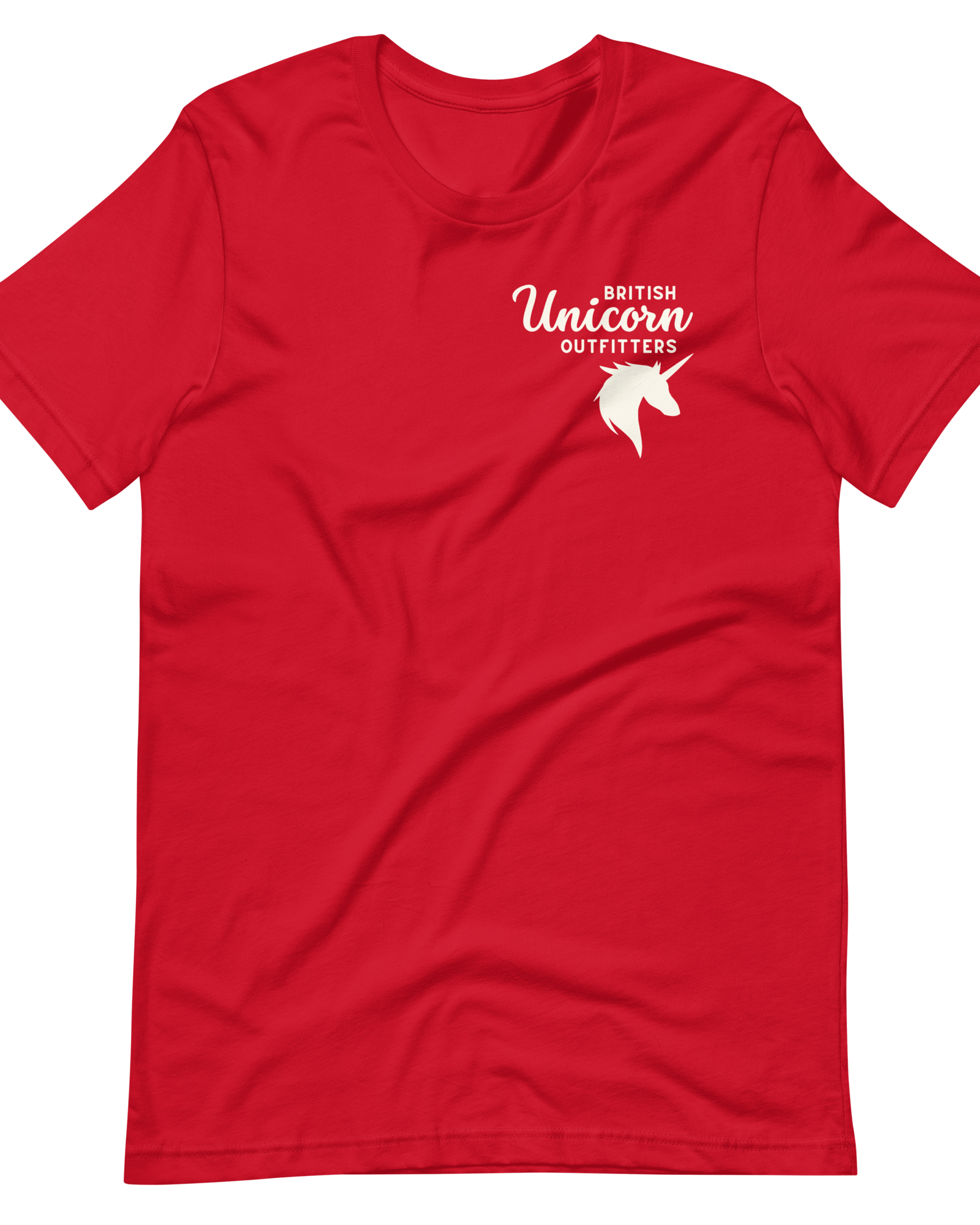 Jolly & Goode Shirts & Tops Red / S British Unicorn Outfitters T-shirt | Left Chest Cheeky British Style