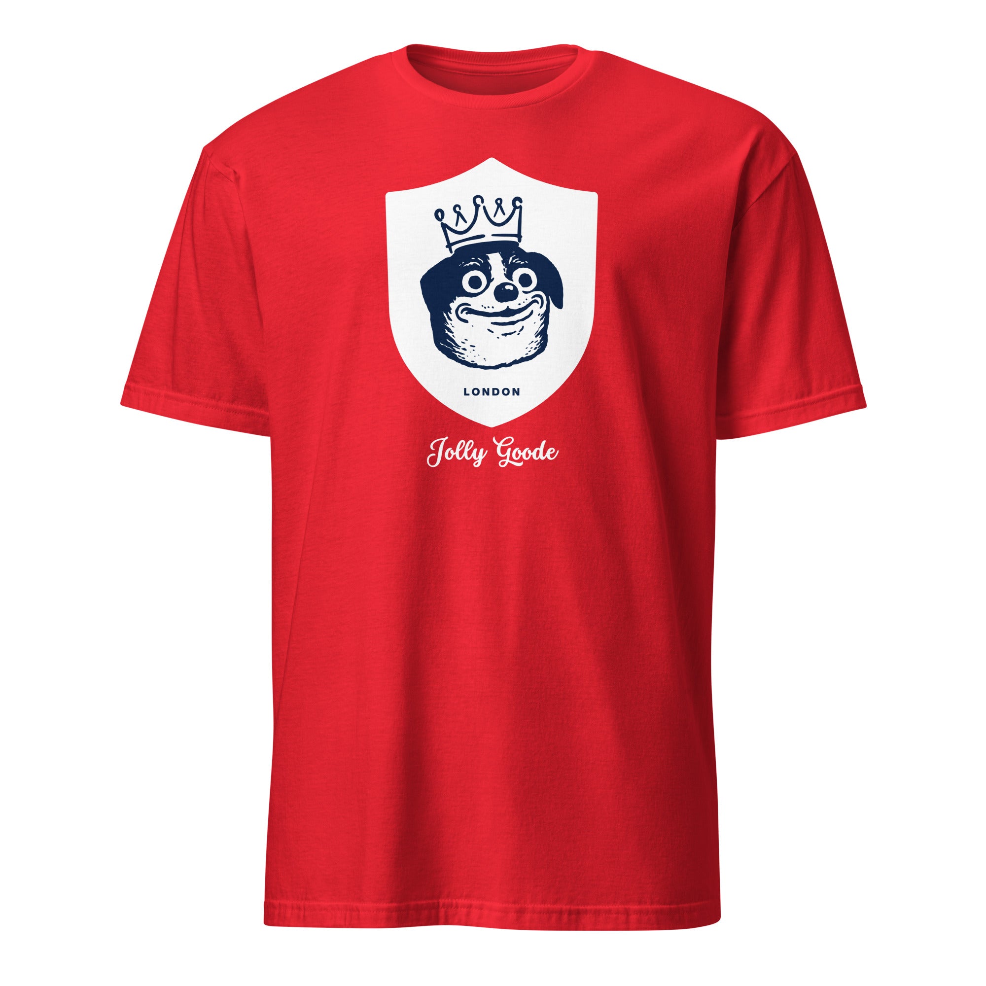 Jolly & Goode Shirts & Tops Red / S Jolly Goode London Crowned Dog Shield T-shirt Cheeky British Style