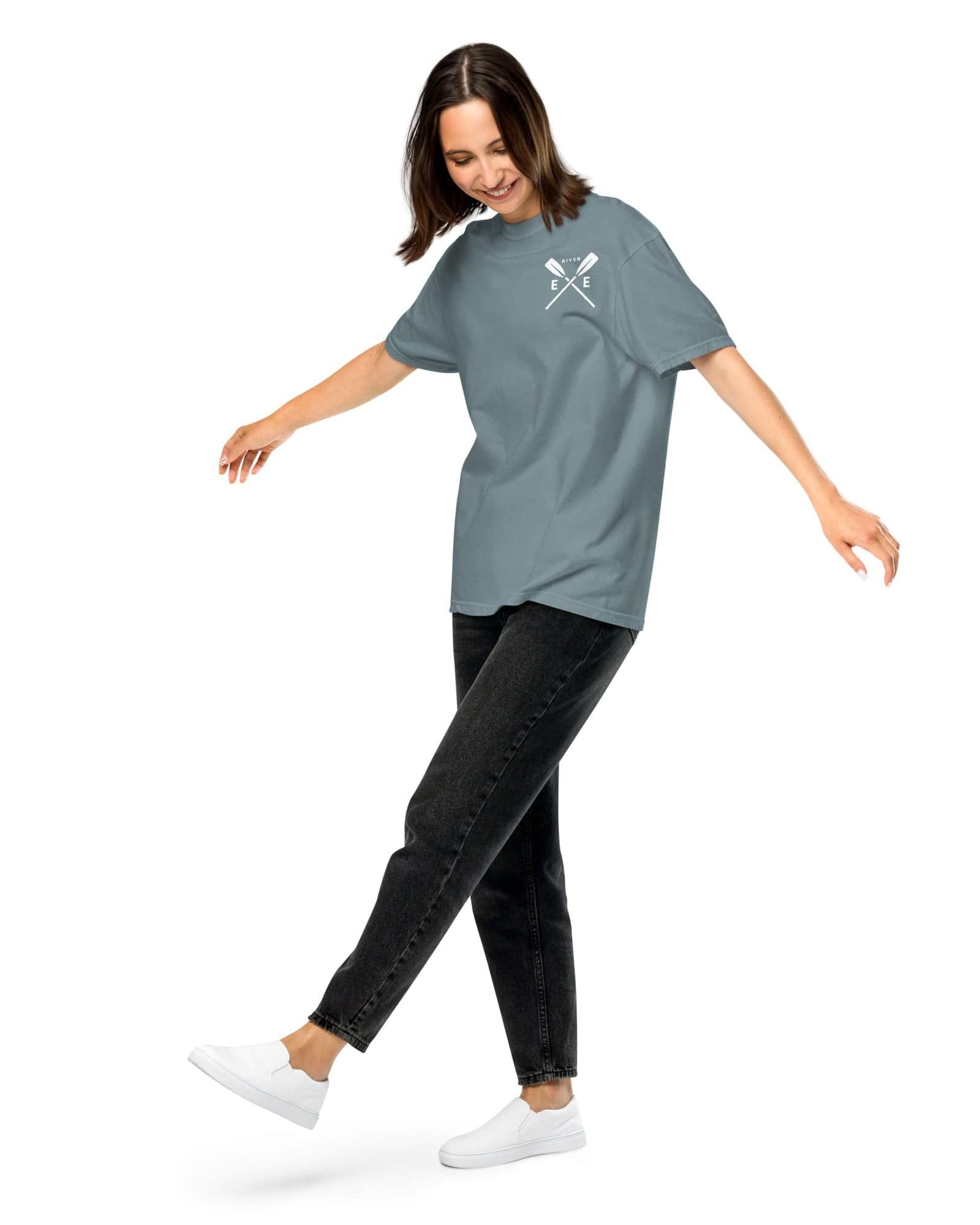 Jolly & Goode Shirts & Tops River Exe Garment-Dyed Heavyweight Cotton T-shirt | Exeter Gift Shop Cheeky British Style