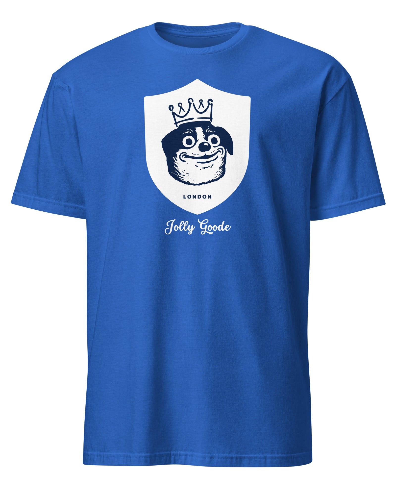 Jolly & Goode Shirts & Tops Royal / S Jolly Goode London Crowned Dog Shield T-shirt Cheeky British Style