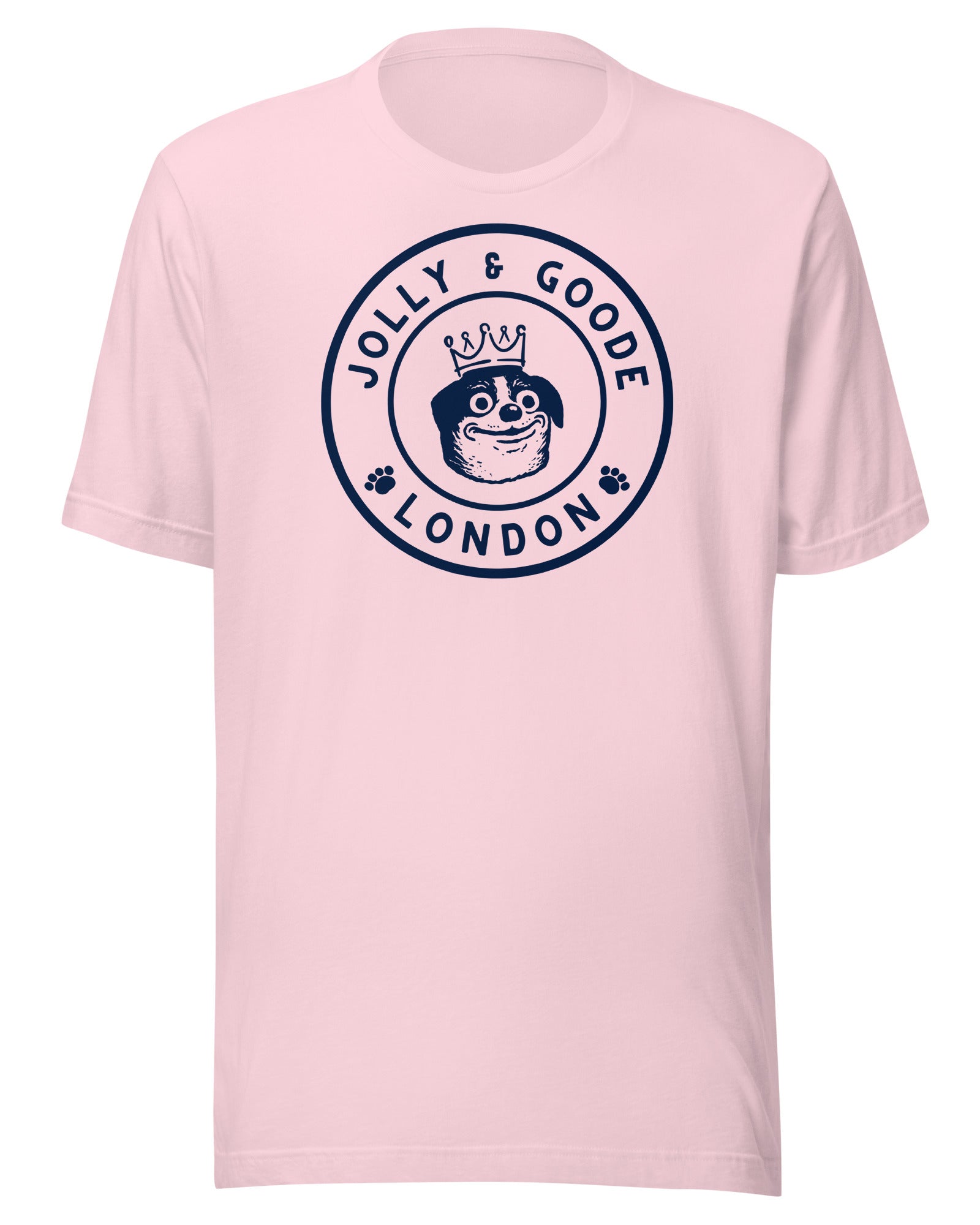 Jolly & Goode Shirts & Tops Soft Pink / S Jolly & Goode London Crowned Dog T-shirt Cheeky British Style