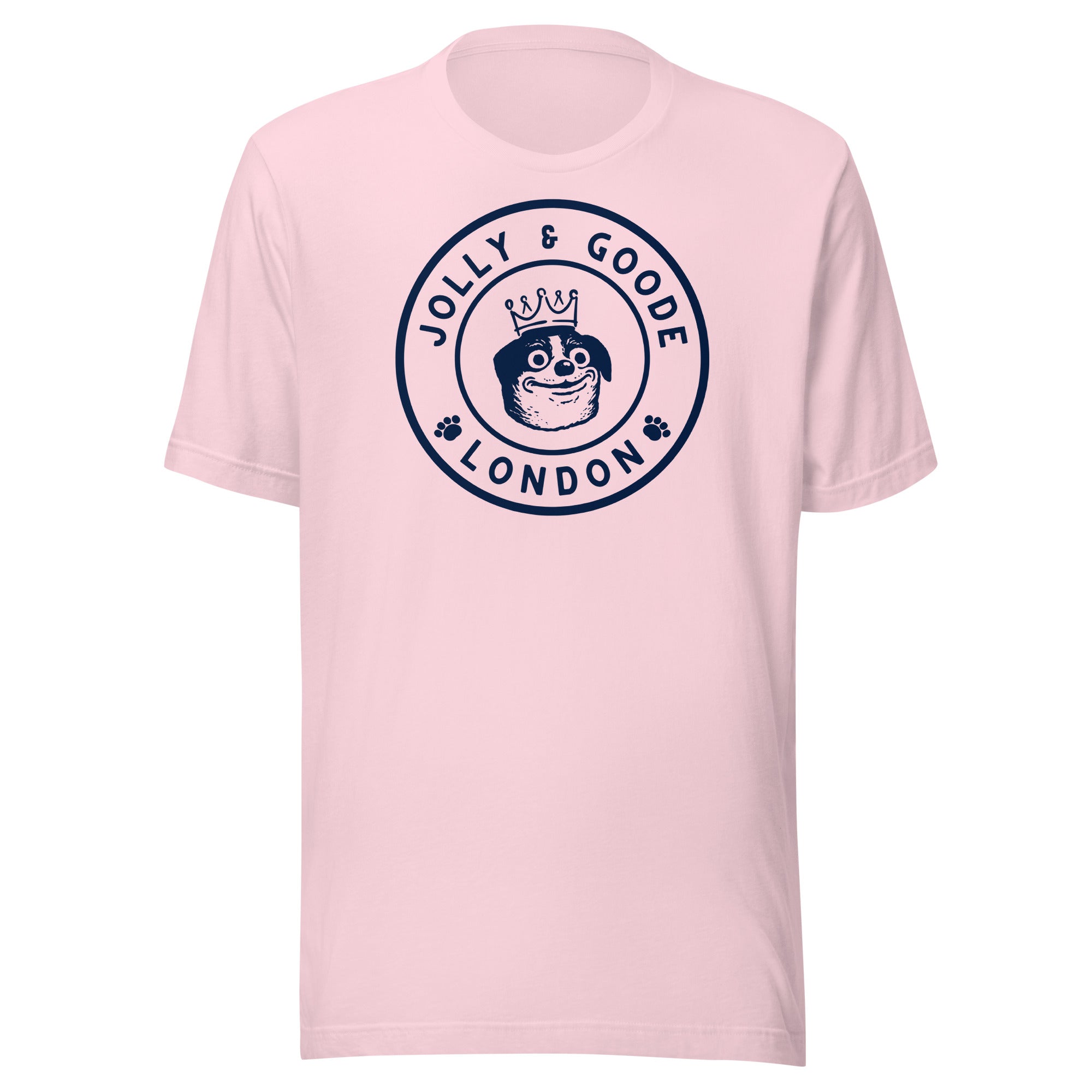 Jolly & Goode Shirts & Tops Soft Pink / S Jolly & Goode London Crowned Dog T-shirt Cheeky British Style