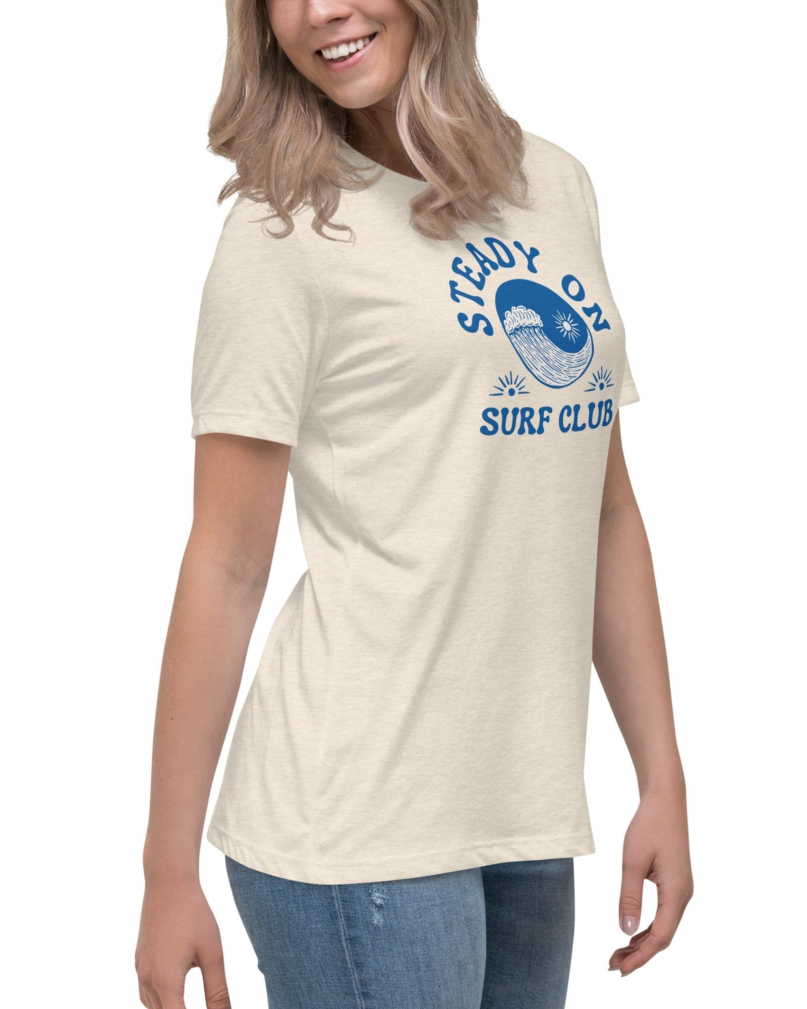 Jolly & Goode Shirts & Tops Stead On Surf Club | Wave & Sun | Women's Relaxed T-Shirt Cheeky British Style