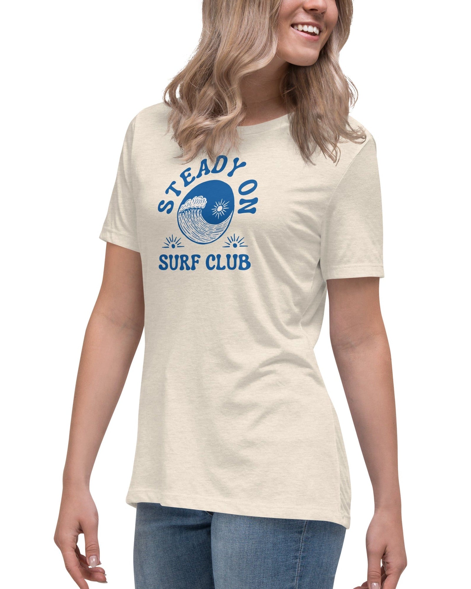 Jolly & Goode Shirts & Tops Stead On Surf Club | Wave & Sun | Women's Relaxed T-Shirt Cheeky British Style