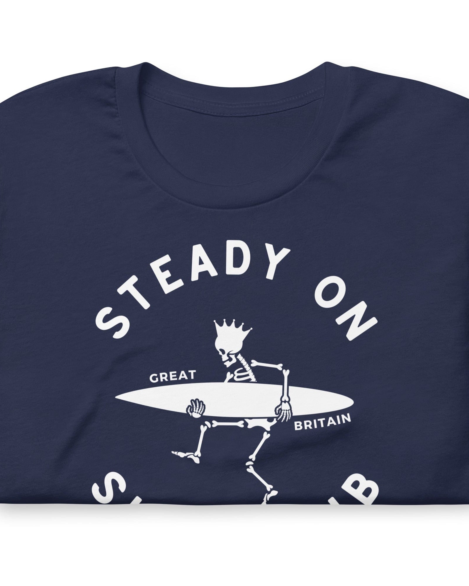 Jolly & Goode Shirts & Tops Steady On Surf Club Great Britain | Skeleton Surf King T-shirt Cheeky British Style