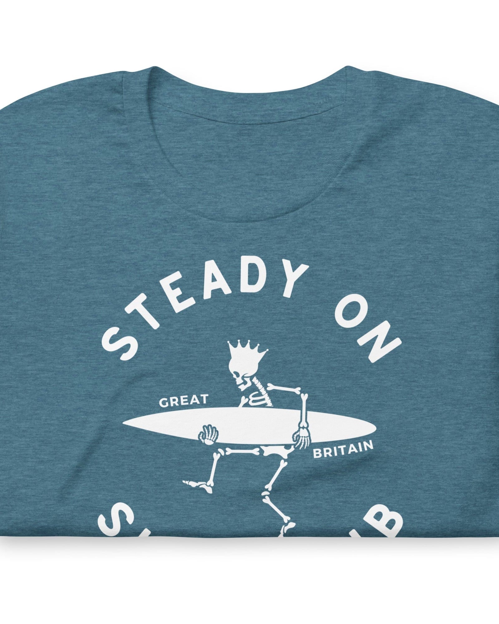 Jolly & Goode Shirts & Tops Steady On Surf Club Great Britain | Skeleton Surf King T-shirt Cheeky British Style