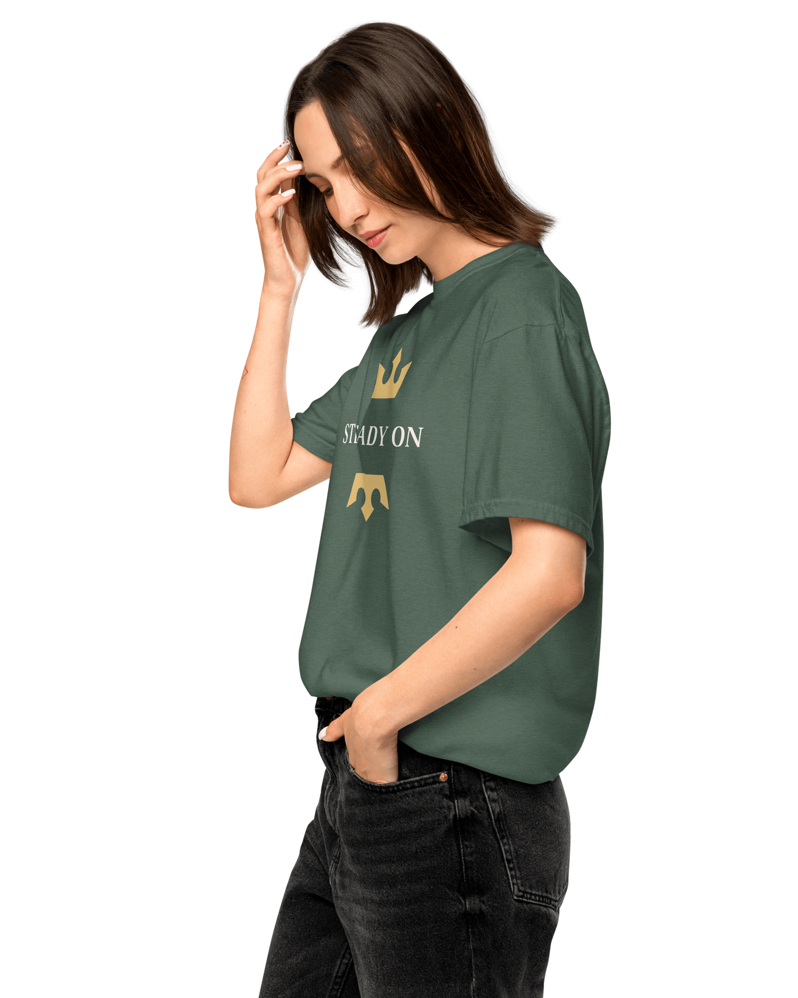 Jolly & Goode Shirts & Tops Steady On T-shirt | Garment-dyed Heavyweight Cotton Cheeky British Style