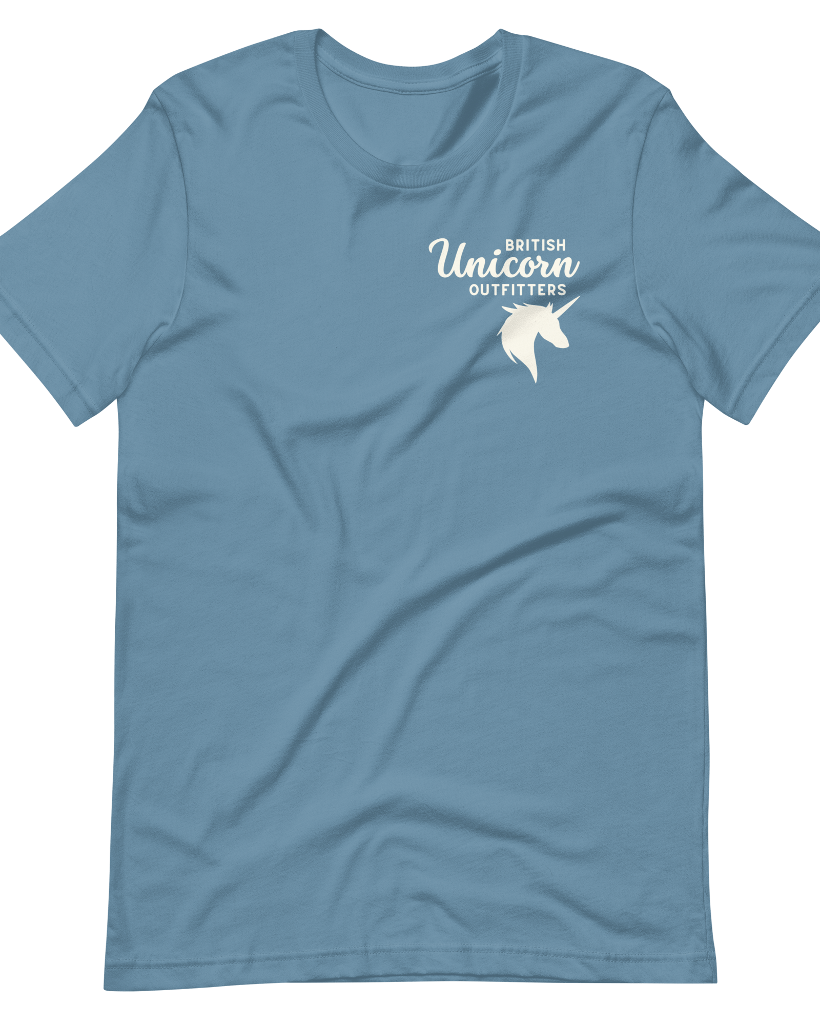 Jolly & Goode Shirts & Tops Steel Blue / S British Unicorn Outfitters T-shirt | Left Chest Cheeky British Style
