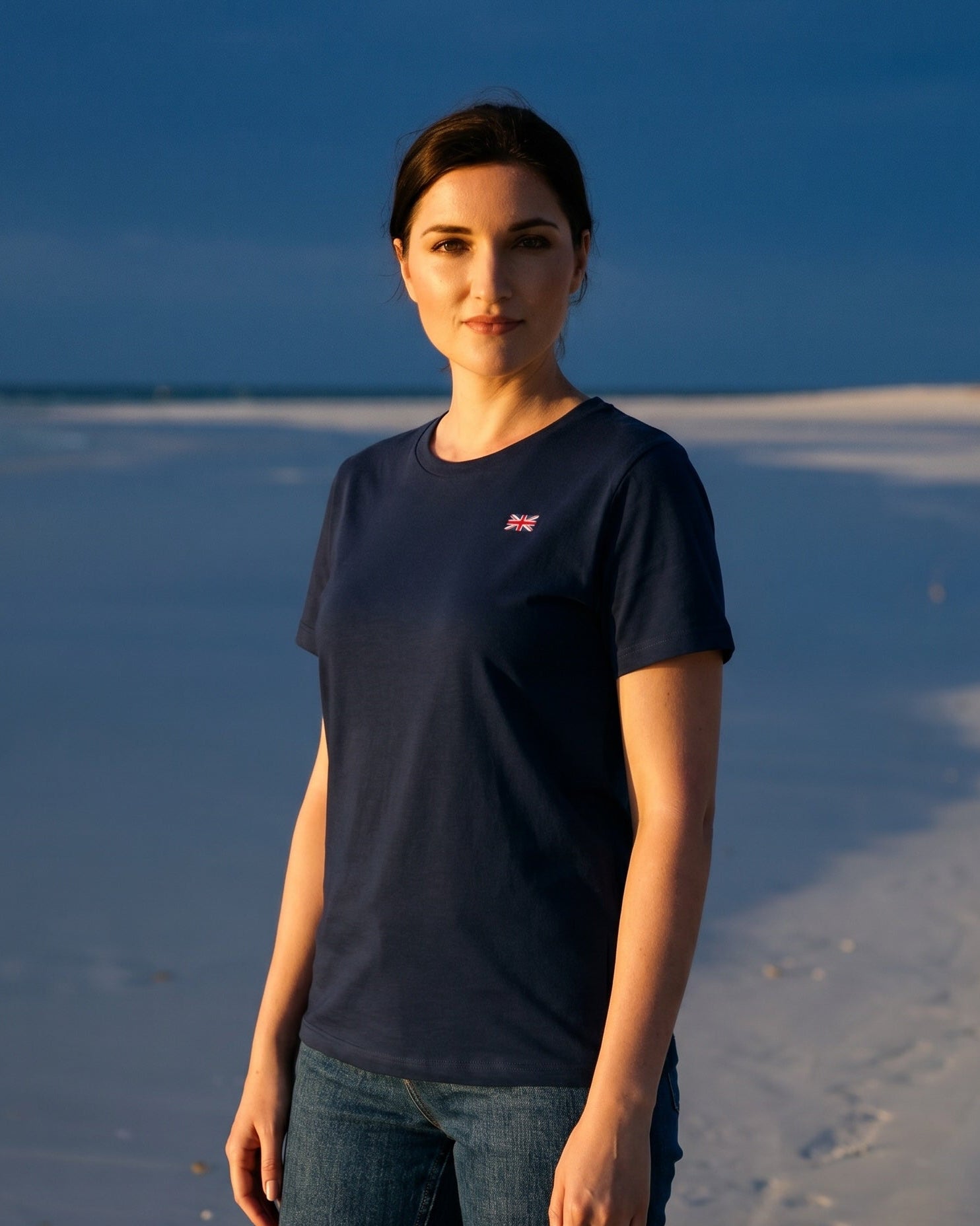 Jolly & Goode Shirts & Tops Subtle Left Chest Union Jack Women’s T-shirt Cheeky British Style